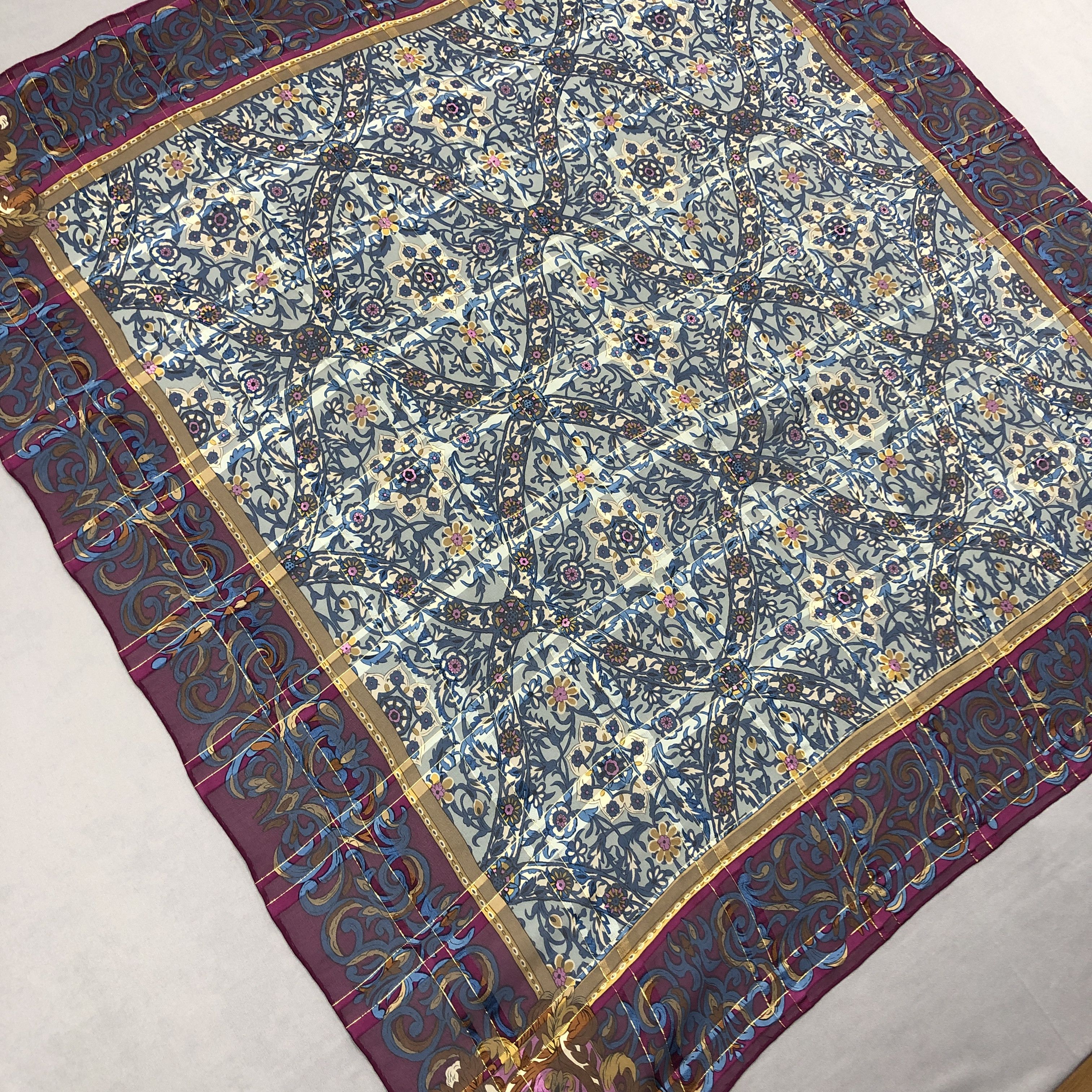 Japanese Brand Vintage Yukiko Hanai SILK Scarf Twill Stole Wraps Scarves Size ONE SIZE - 4 Thumbnail