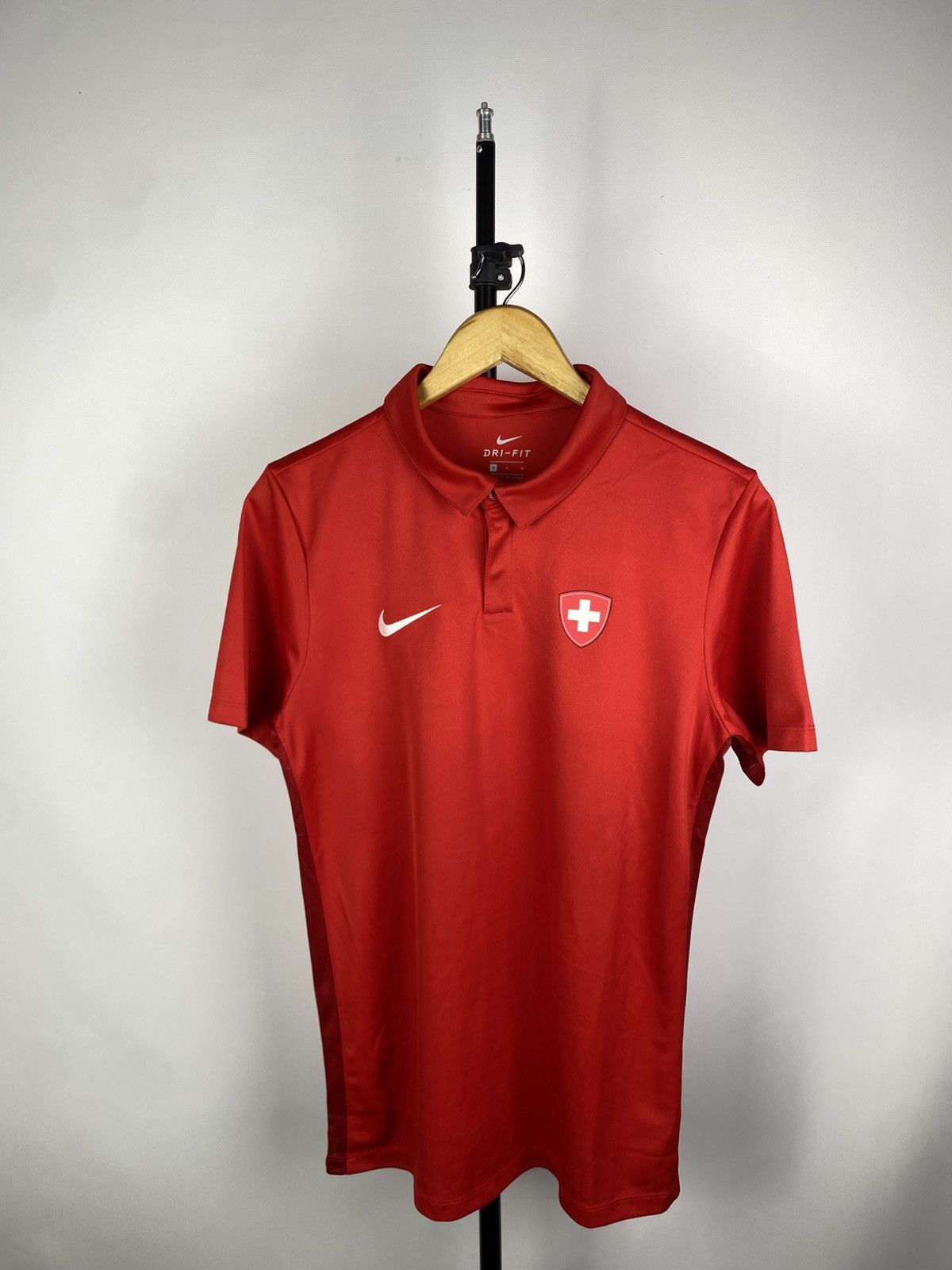 Nike × Vintage 00s Nike Suisse Jersey Polo T-Shirt y2k Size US M / EU 48-50 / 2 - 1 Thumbnail