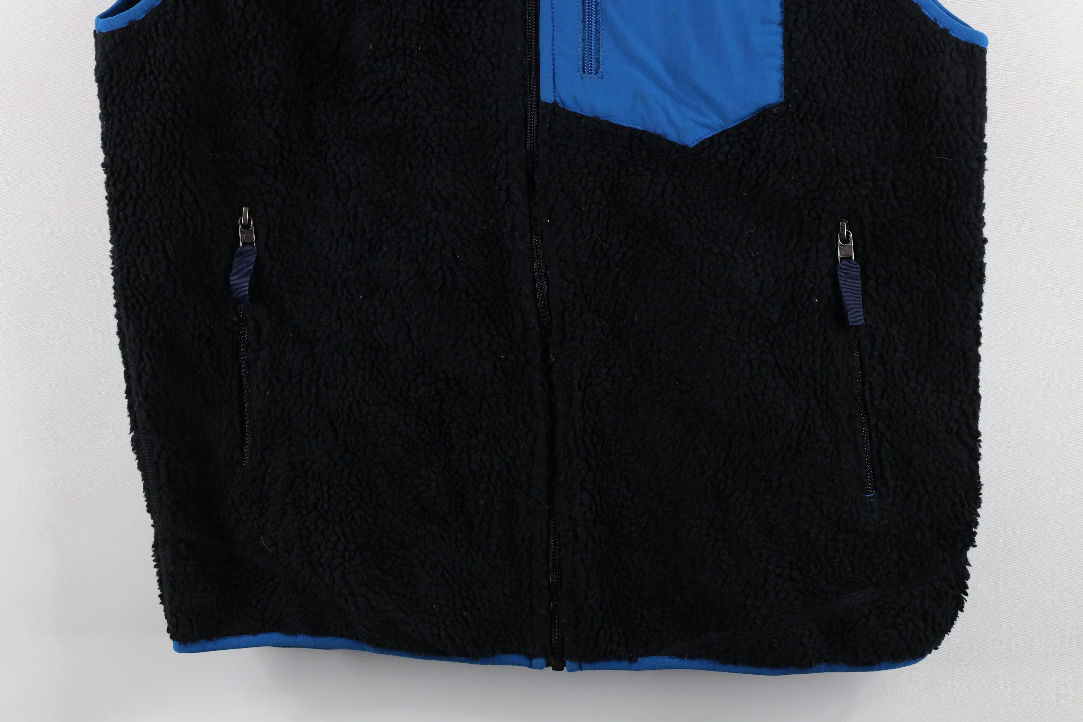 Patagonia × Vintage Patagonia Retro-X Deep Pile Fleece Vest Jacket Black Blue Size US L / EU 52-54 / 3 - 3 Thumbnail
