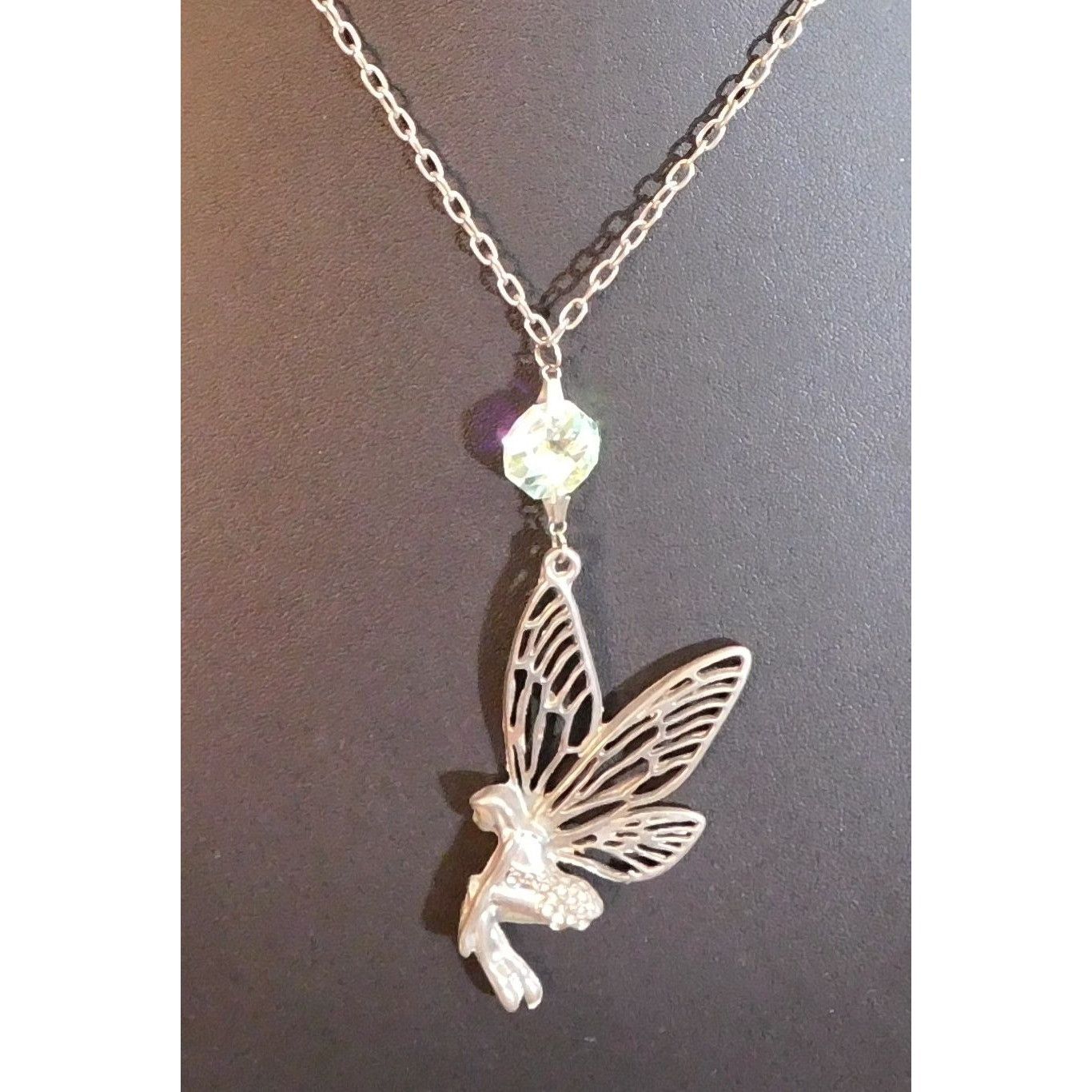 Other Fairycore Silver Tone Fairy Pendant Necklace With AB Gem Acc Size ONE SIZE - 5 Thumbnail