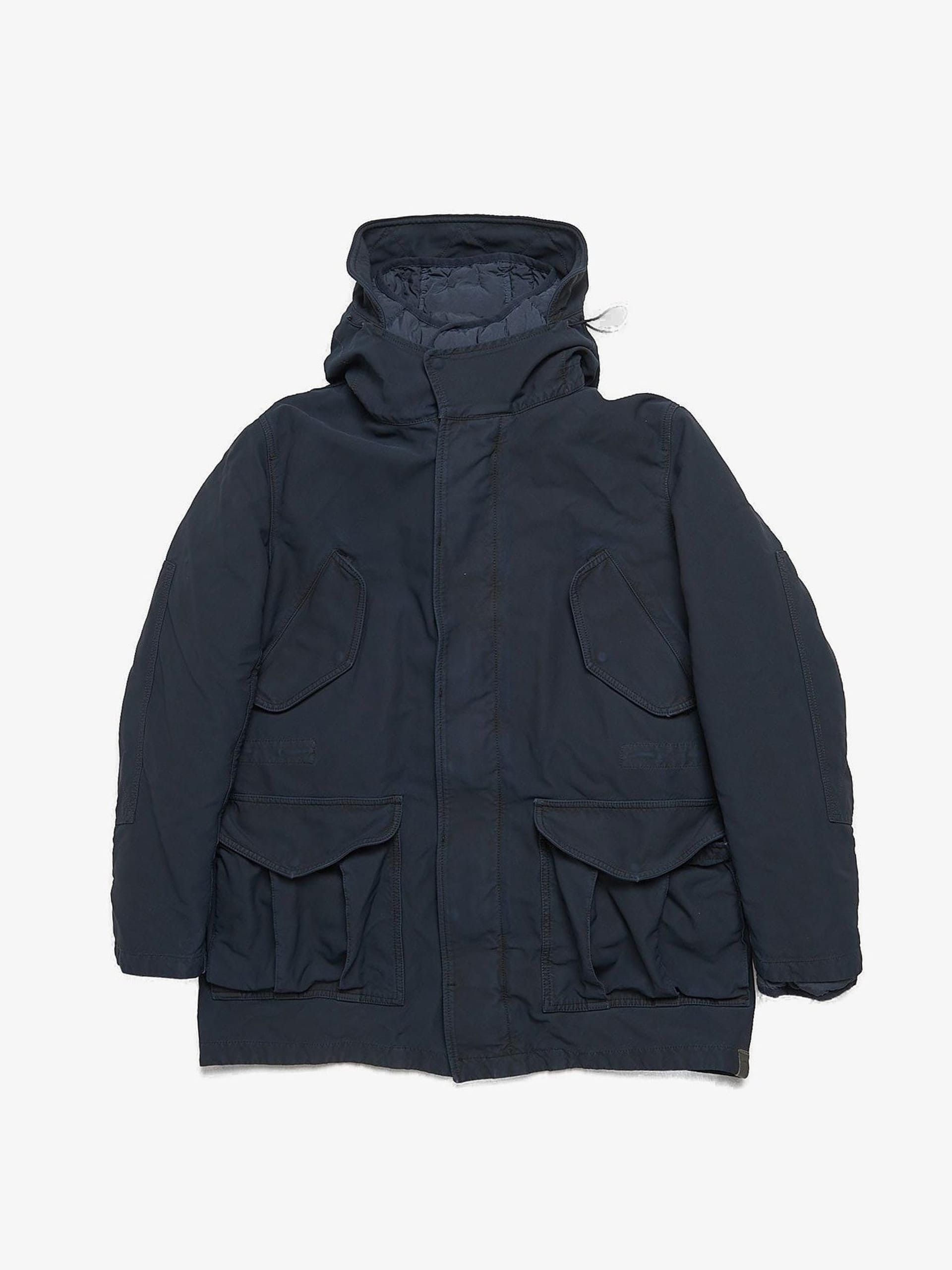 image of Nemen Dark Blue Double-Layered Nilon Down Jacket, Men's (Size XL)