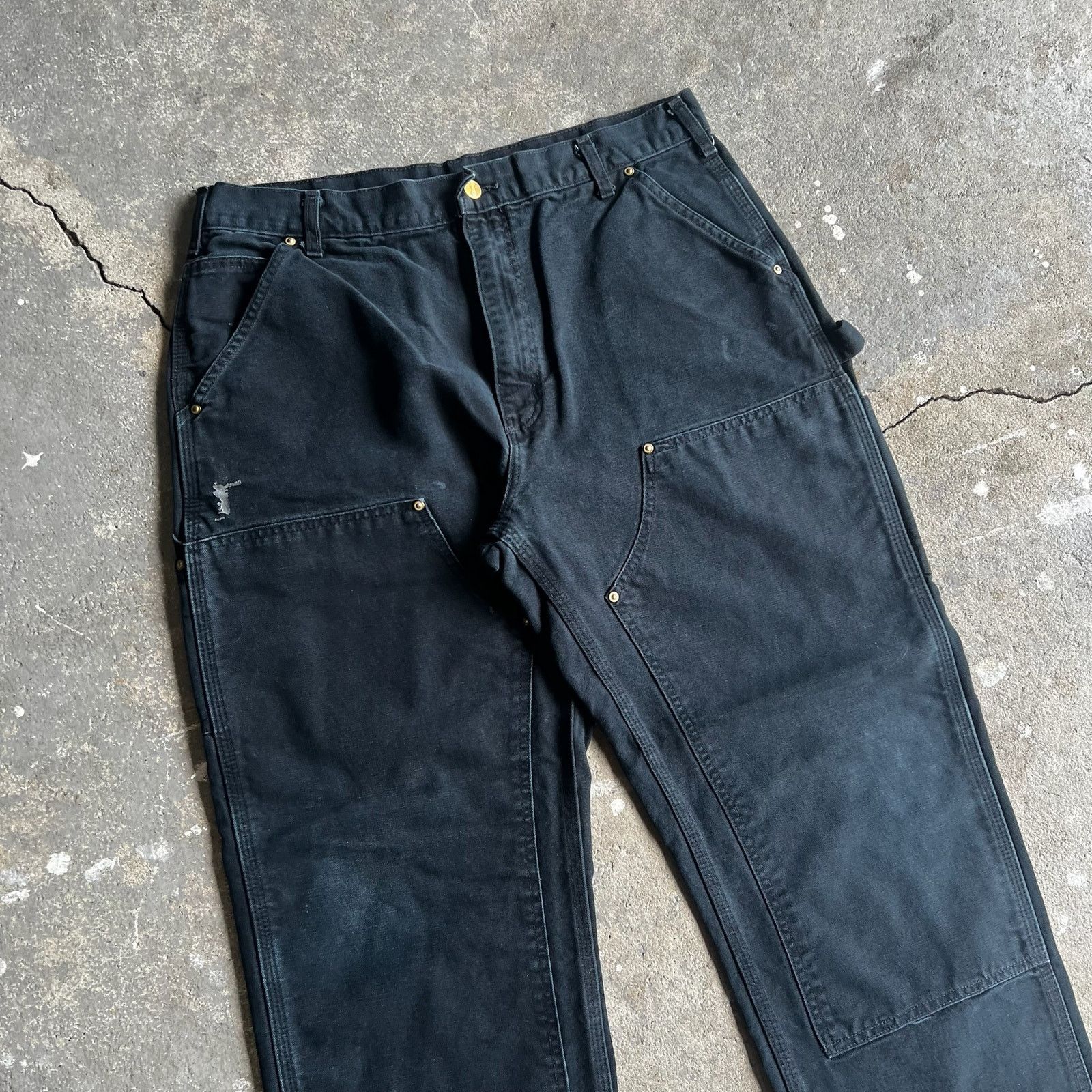 Carhartt × Vintage Carhartt black double knee work wear carpenter pants Size US 34 / EU 50 - 2 Thumbnail