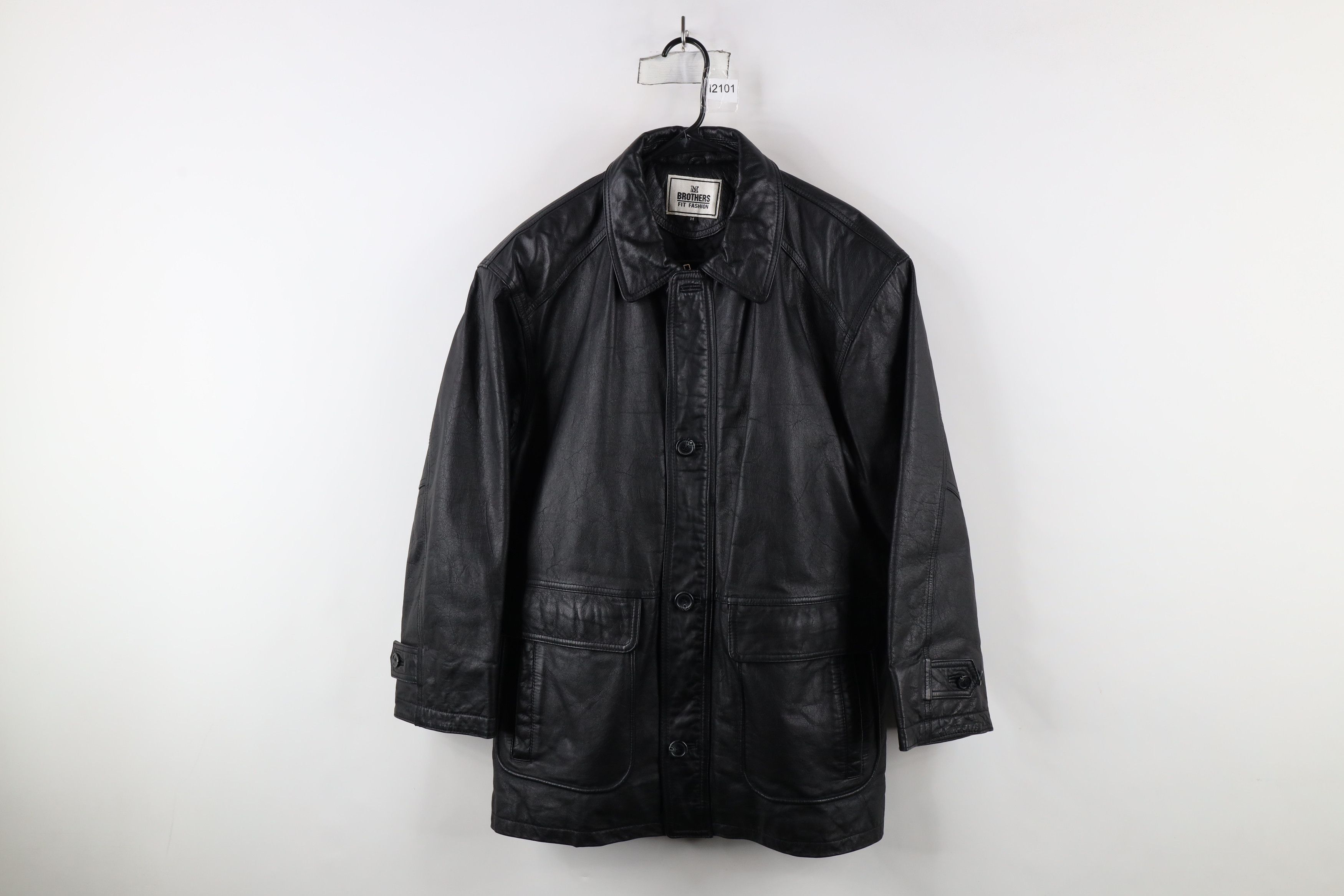 Vintage Vintage 90s Streetwear Leather Chore Barn Jacket Black Size US M / EU 48-50 / 2 - 1 Thumbnail