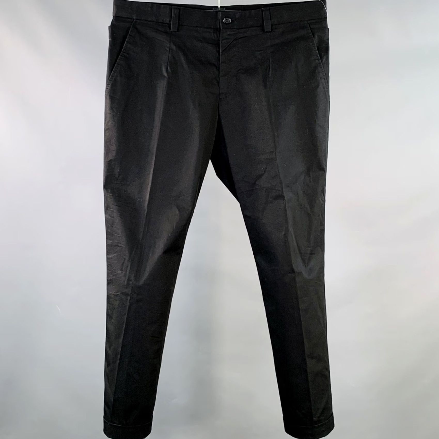 Dolce & Gabbana DOLCE & GABBANA Dress Pants Black Cotton Blend Side Tabs - 32 Men's Pants, Inseam 26, Regular, Italy Size US 32 / EU 48 - 2 Thumbnail