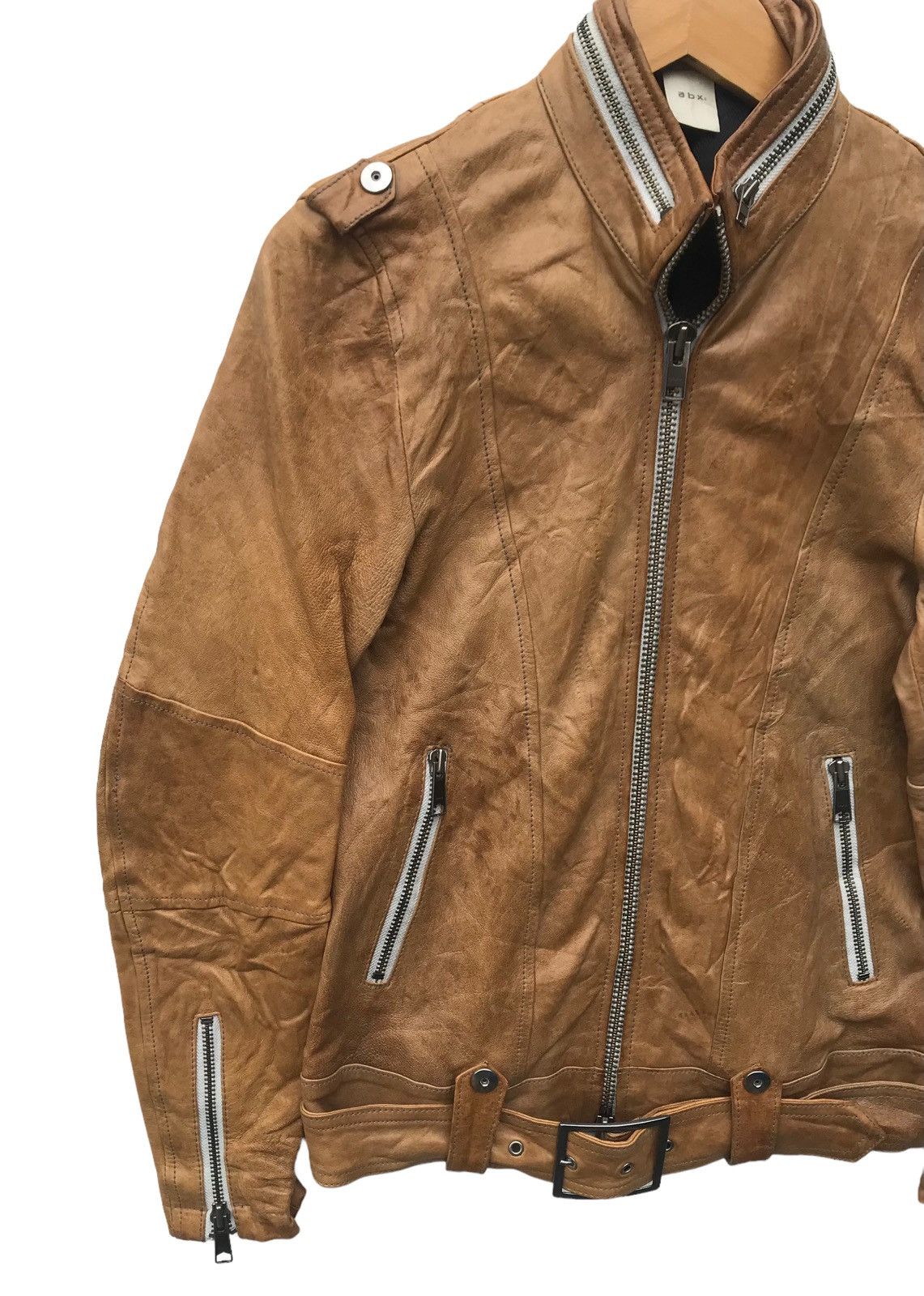 Leather Abx Biker Cafe Racer Leather Jacket Streetwear Jacket Size US S / EU 44-46 / 1 - 3 Thumbnail