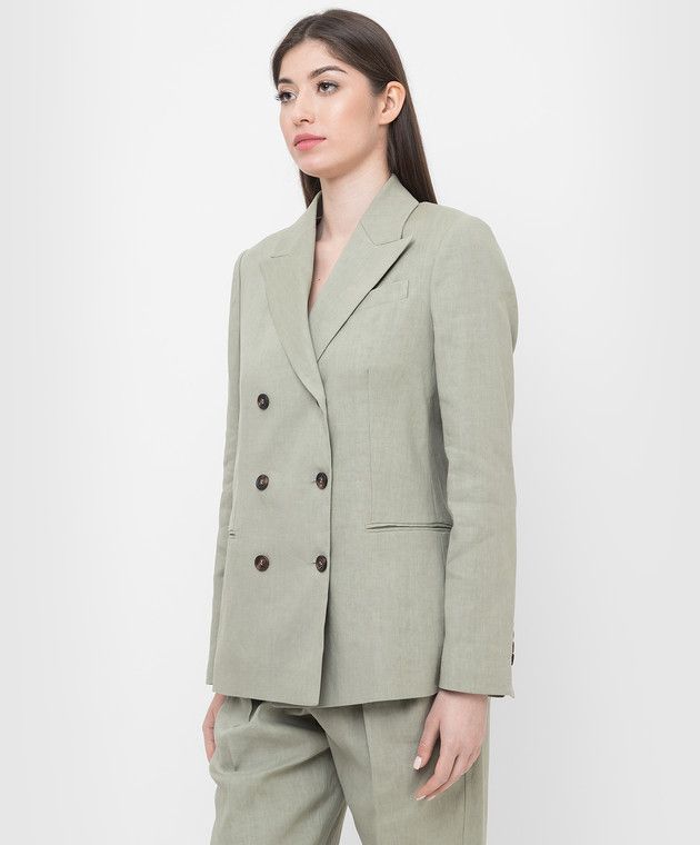 Brunello Cucinelli o1y0725 Blazer in Sage Green Size S / US 4 / IT 40 - 4 Thumbnail