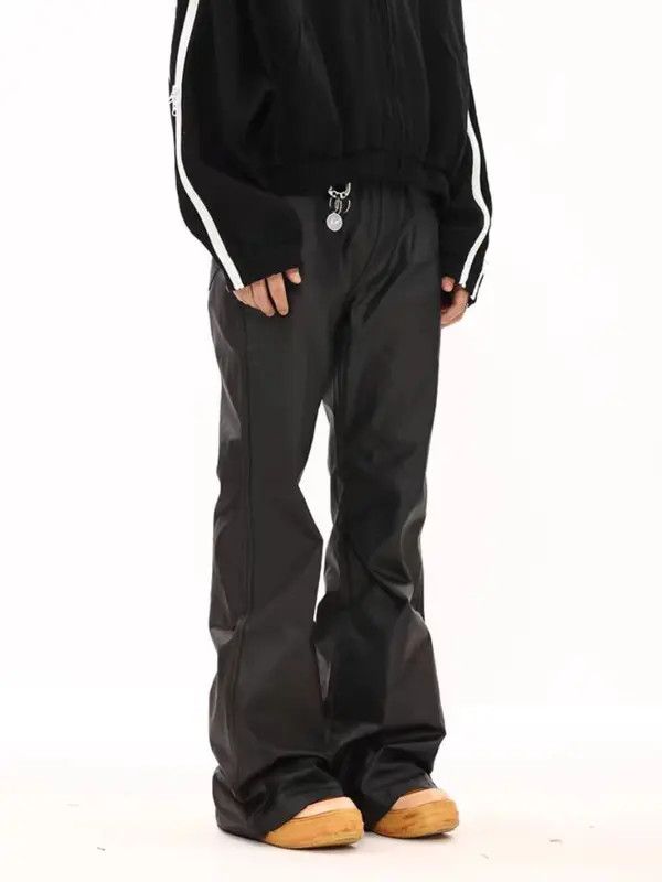 Japanese Brand Vintage street punk micro flare casual leather pants Size US 34 / EU 50 - 1 Thumbnail