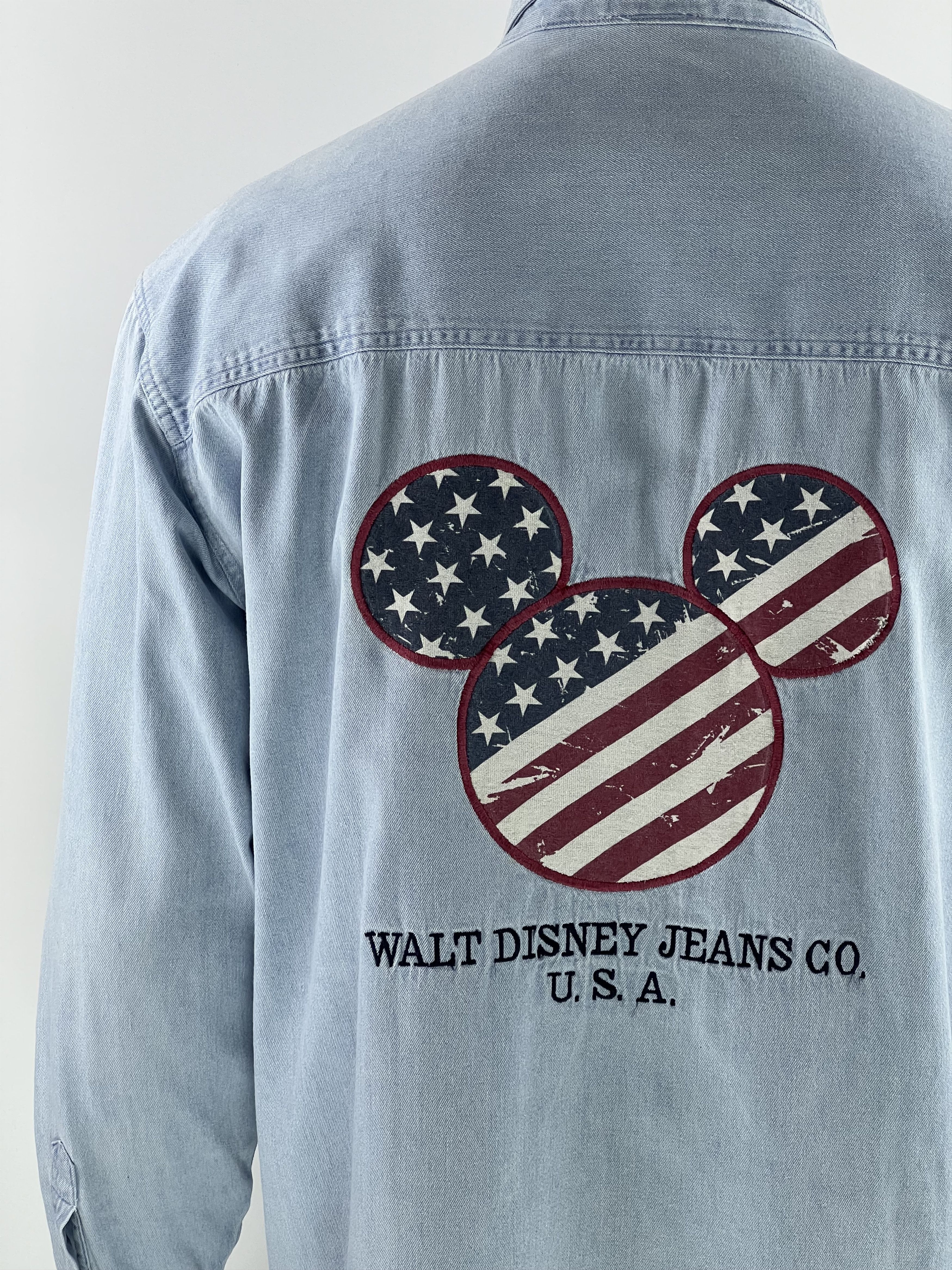 Disney × Vintage 90s Walt Disney Jeans Co Mickey Mouse Denim Overshirt Size M Size US M / EU 48-50 / 2 - 3 Thumbnail