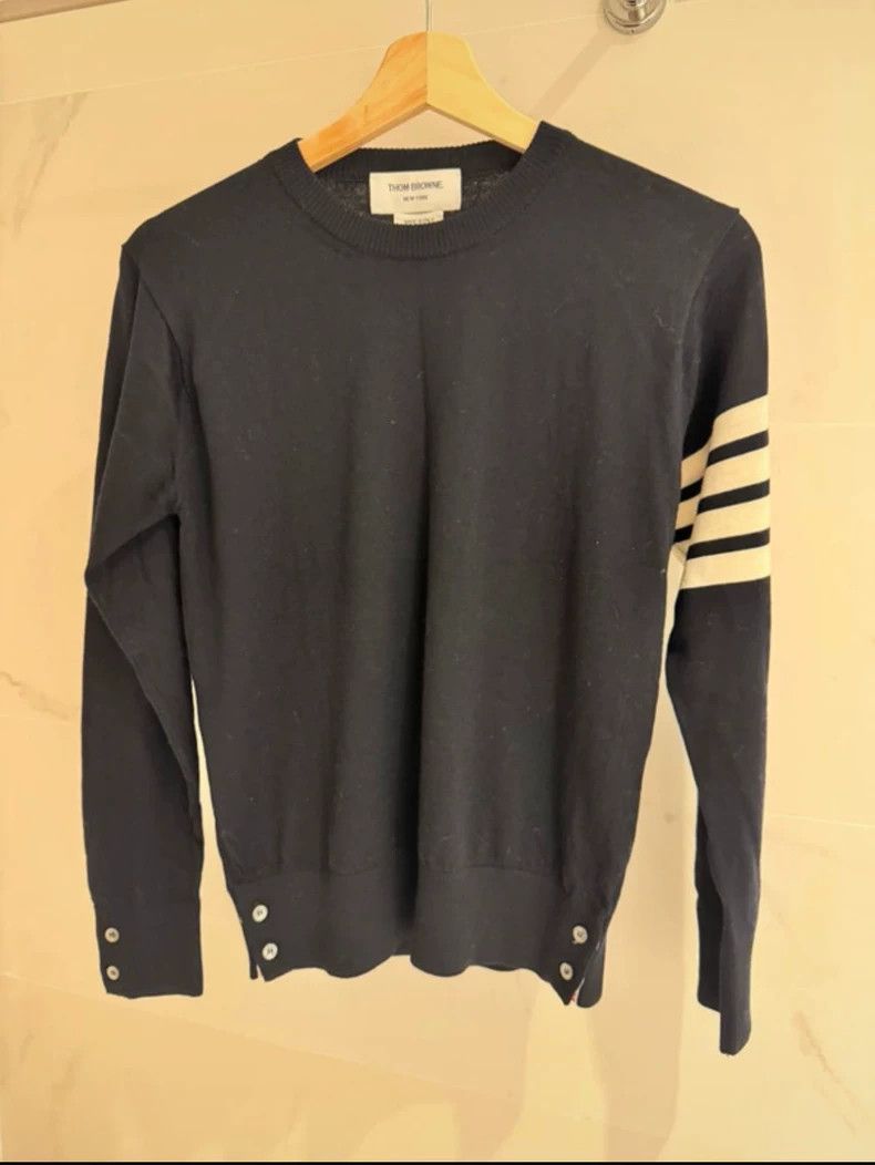 Thom Browne Thom Browne size1 Round collar four bar wool sweater Size US S / EU 44-46 / 1 - 2 Thumbnail