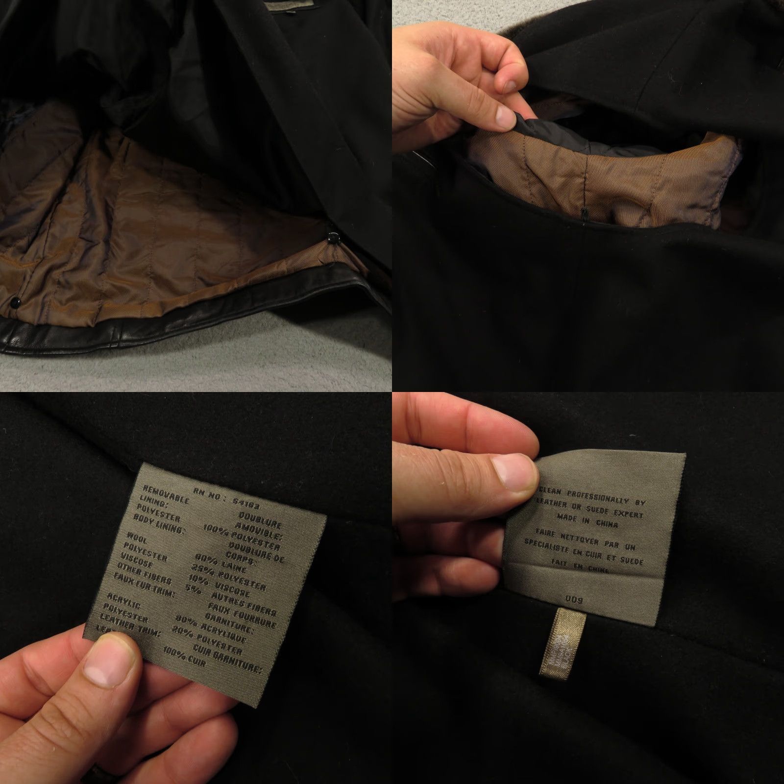 Vintage VINTAGE Andrew Marc New York Jacket Mens Leather Black Removable Fur Liner Wool 3-in-1 Jacket (L) Black Leather 90s Style Size US L / EU 52-54 / 3 - 8 Thumbnail