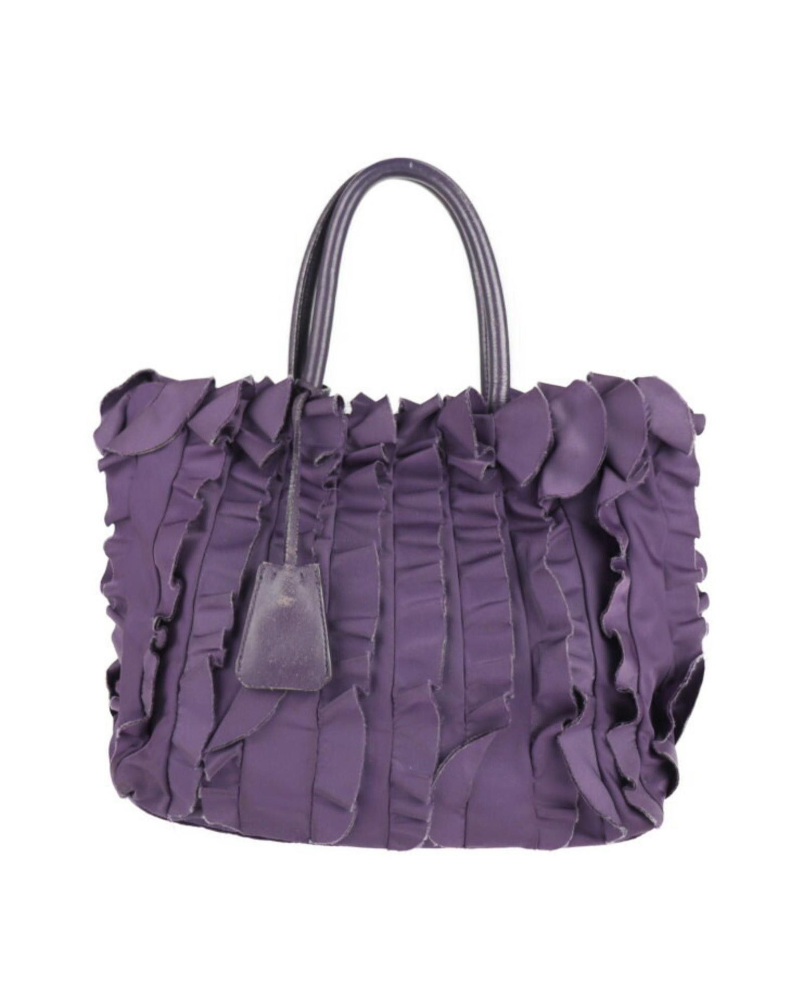 image of Prada Purple Canvas Tessuto Handbag, Women's