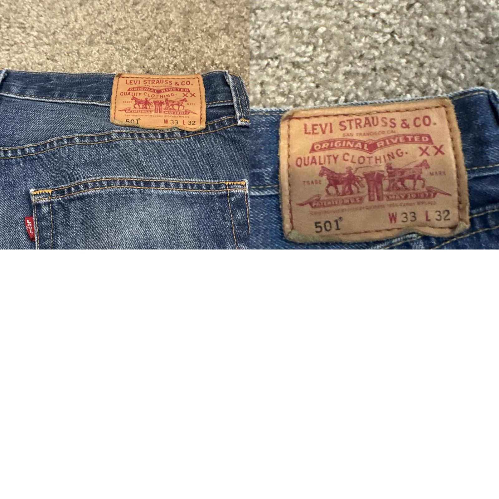 Levi's VINTAGE Levi's 501 XX Jeans Men 33x32 Denim Blue 90s Button Fly Straight Size US 33 - 9 Thumbnail