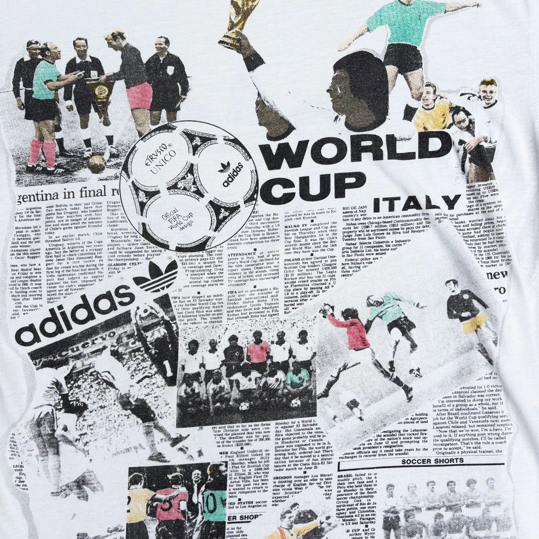 Adidas Adidas World Cup 1990 90s Vintage Italy Rare Soccer T-Shirt Size US XL / EU 56 / 4 - 3 Thumbnail