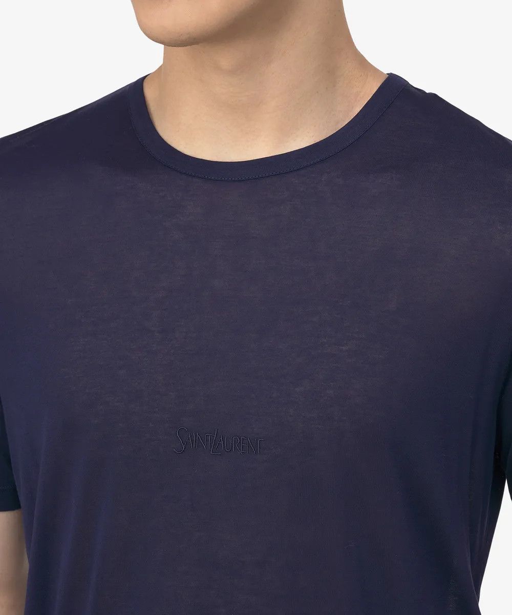 Saint Laurent Paris o1s1wg110625 749102 T-Shirt in Blue Size US XL / EU 56 / 4 - 4 Thumbnail