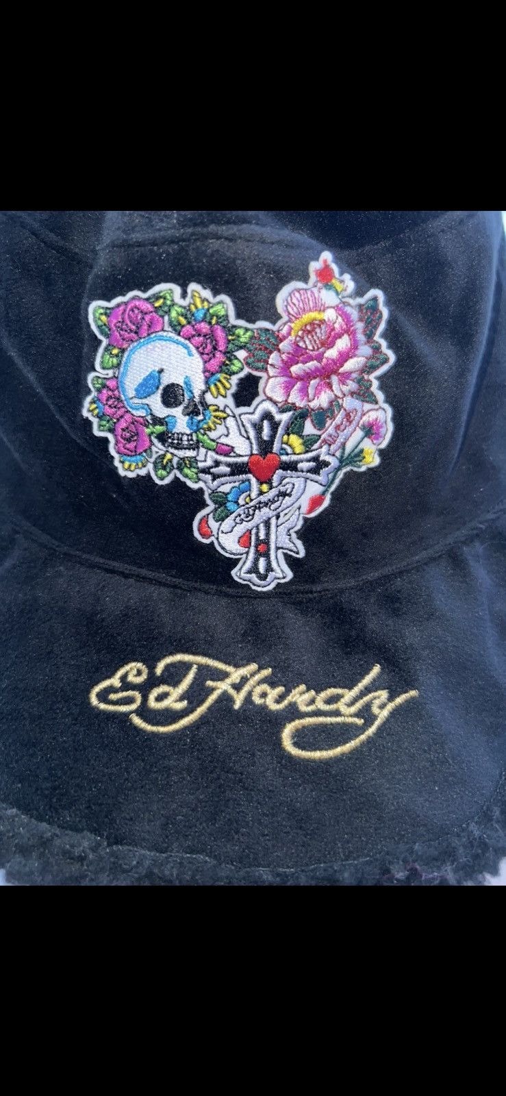 Ed Hardy Ed Hardy Skull Fleece Lined Bucket Hat Unisex Size ONE SIZE - 2 Thumbnail
