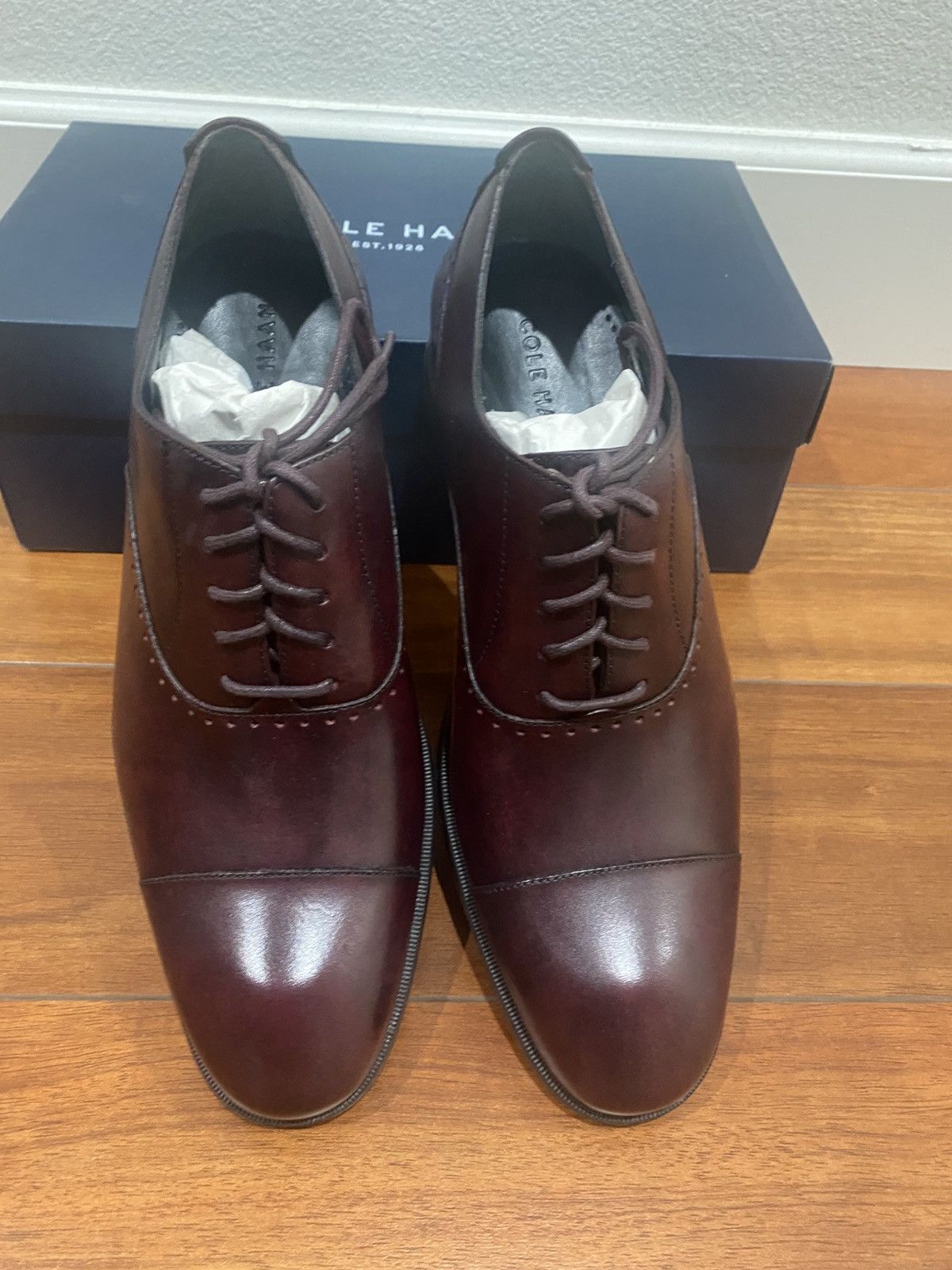 Cole Haan Cole Haan - Cap Toe Oxford - Cordovan - US 9.5 Size US 9.5 / EU 42-43 - 9 Thumbnail