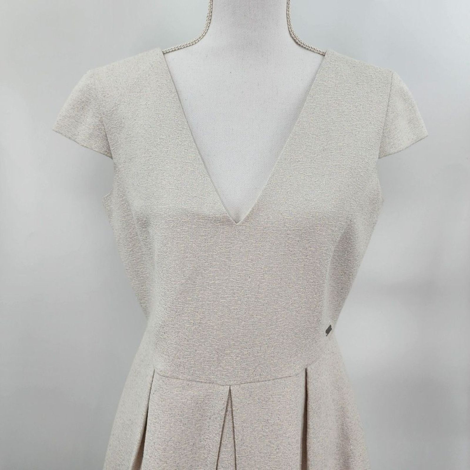 Armani Exchange Armani Exchange White Silver Cap Short Sleeve Dress 10 NWT Size M / US 6-8 / IT 42-44 - 2 Thumbnail
