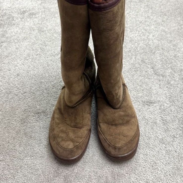 Ugg VINTAGE UGG Australia Wool Sheepskin Knee High Boots Women 8 Brown Winter Outdoor Casual Leather Cowgirl Boots Size US 8 / IT 38 - 3 Thumbnail