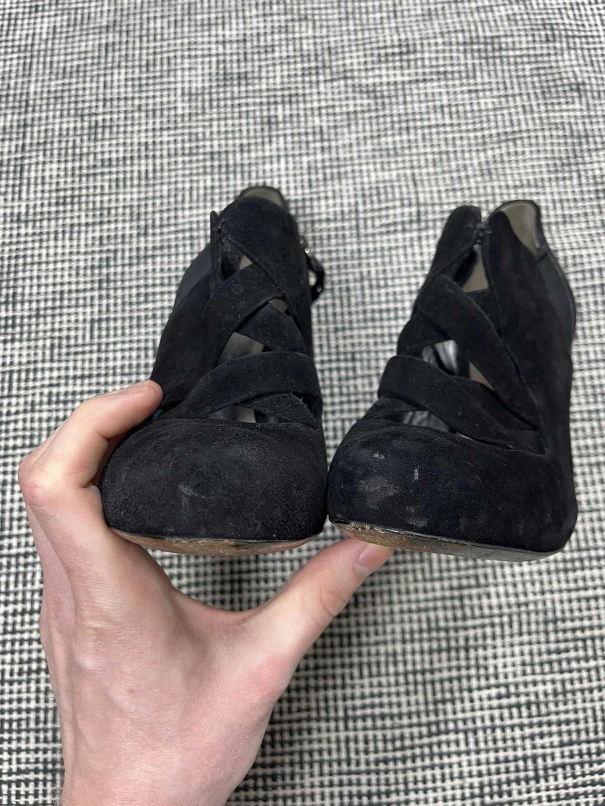 Miu Miu Miu Miu black suede strap heels Size US 11 / IT 41 - 10 Thumbnail