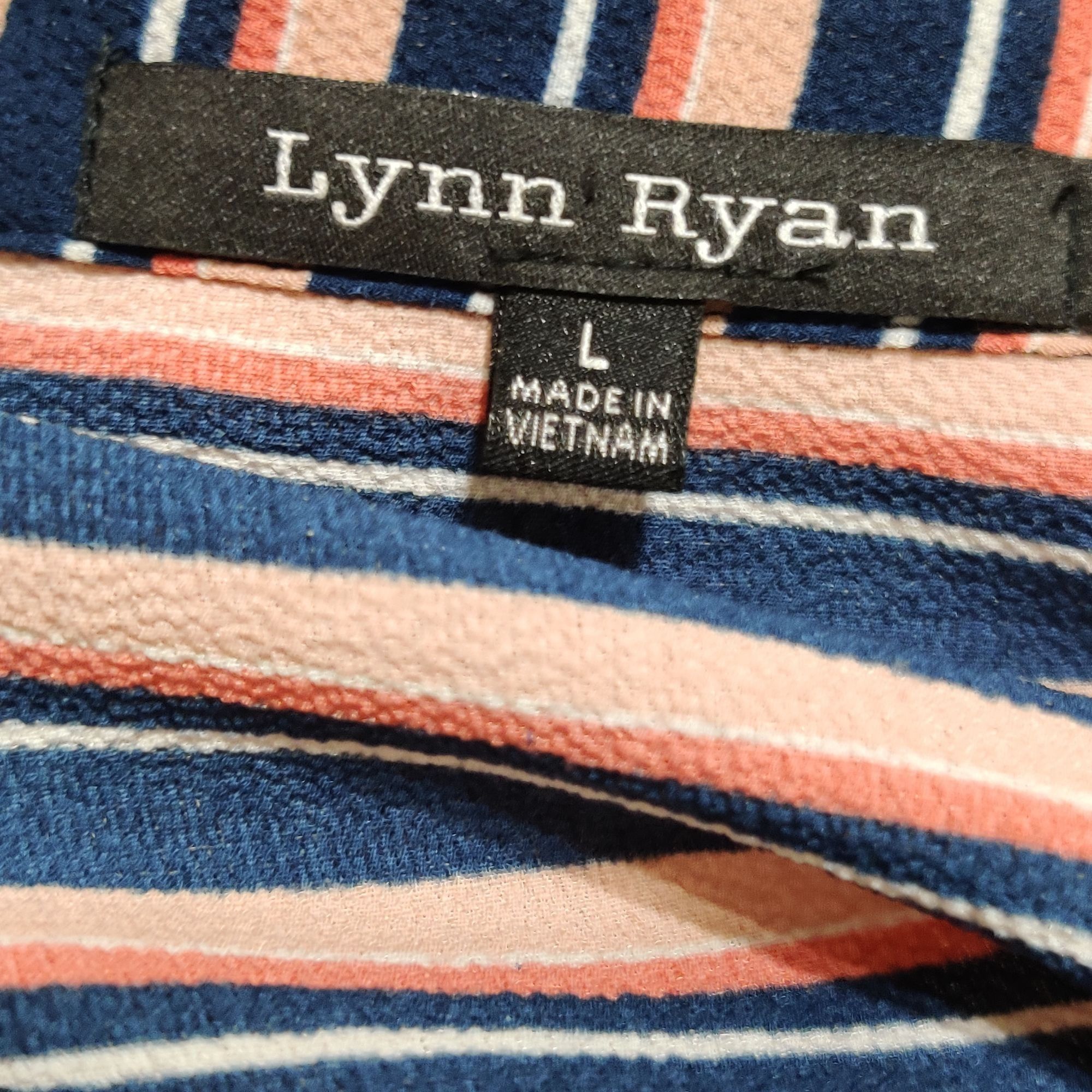 Other Lynn Ryan L Striped Button Up Shirt Navy Pink Long Sleeve Ca Size L / US 10 / IT 46 - 4 Thumbnail