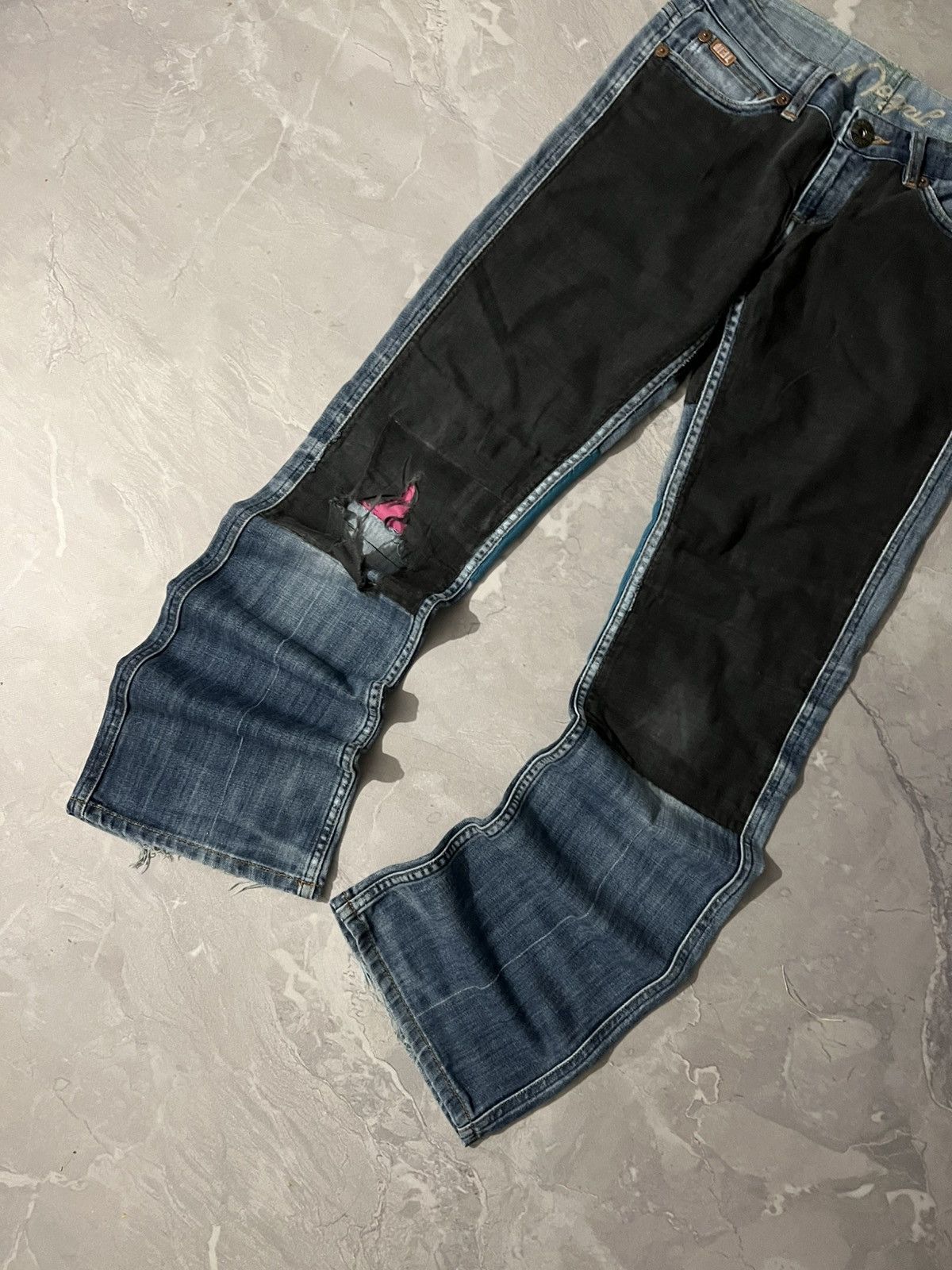 Japanese Brand Archive Patchwork Flared Glamour Fit — Japanese Street Style Size US 32 / EU 48 - 4 Thumbnail