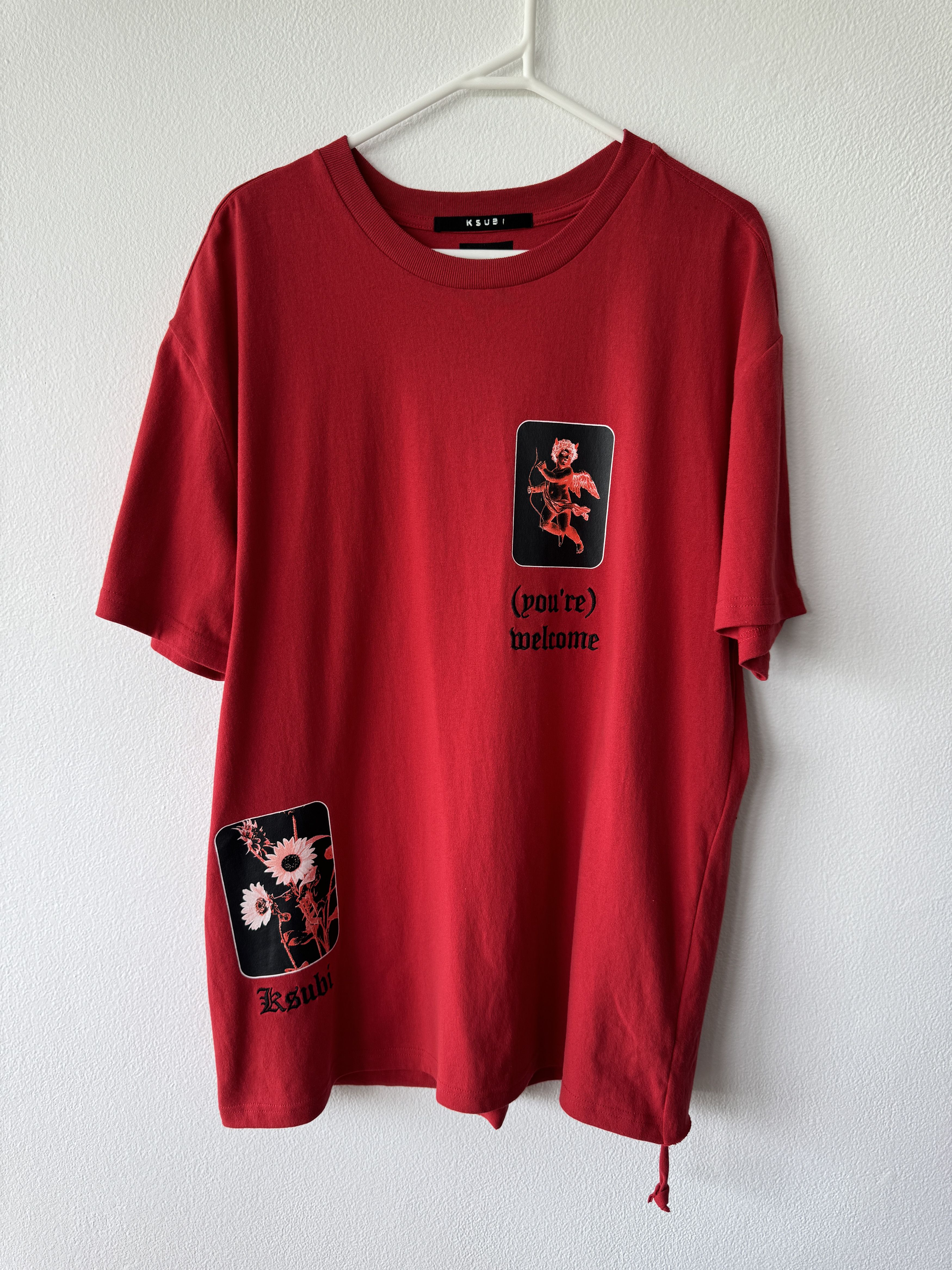 Ksubi tee t shirt top mens m short sleeve biggie icons red watch 