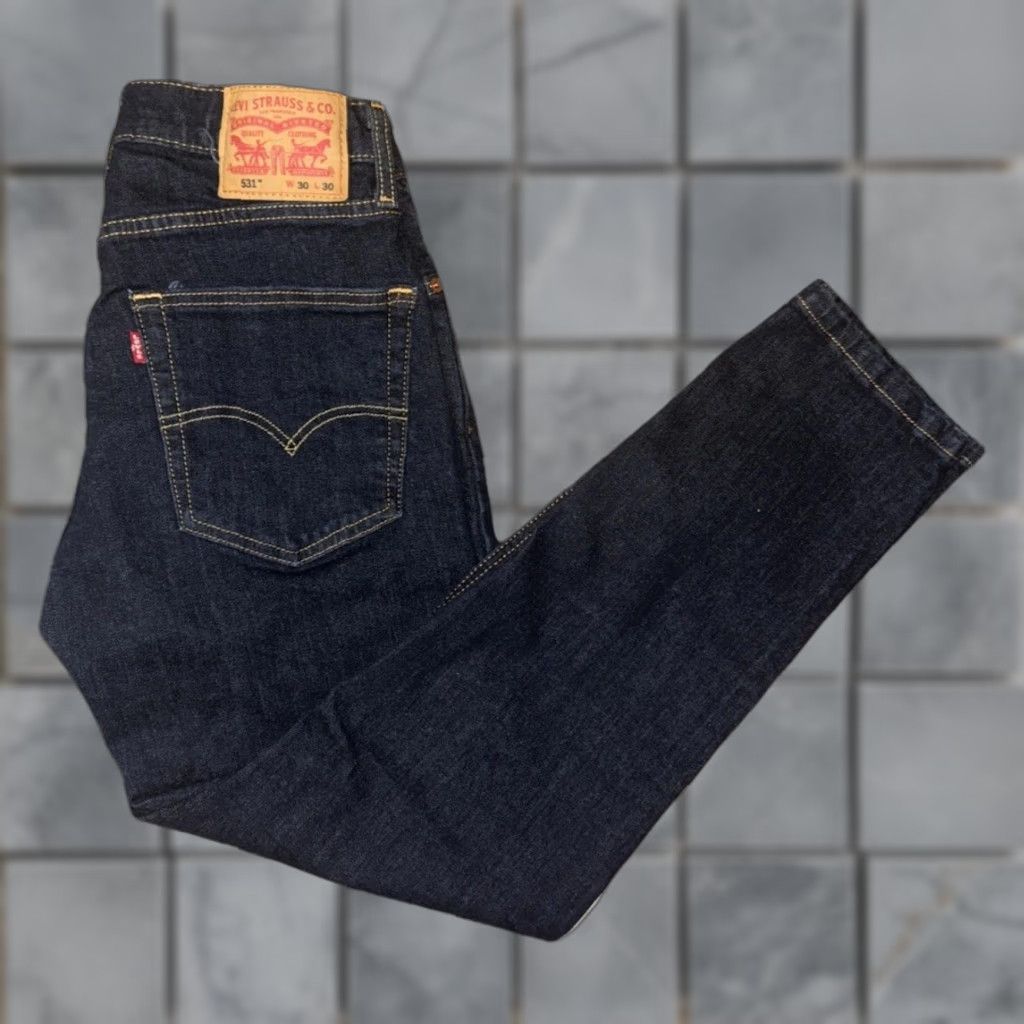 Levi's VINTAGE Levi’s 531 Slim Fit Denim Jeans Men’s 28x29 Dark Blue Tapered 90s Y2K Workwear Skater Streetwear USA Preppy 531 Levi’s Jeans Mens Slim Size US 28 / EU 44 - 1 Thumbnail