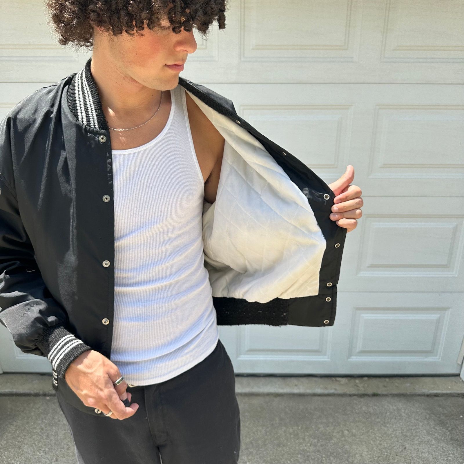 Vintage Vintage 80s Men's Lindell Drop Forge Hockey Bomber Jacket Size US L / EU 52-54 / 3 - 6 Thumbnail