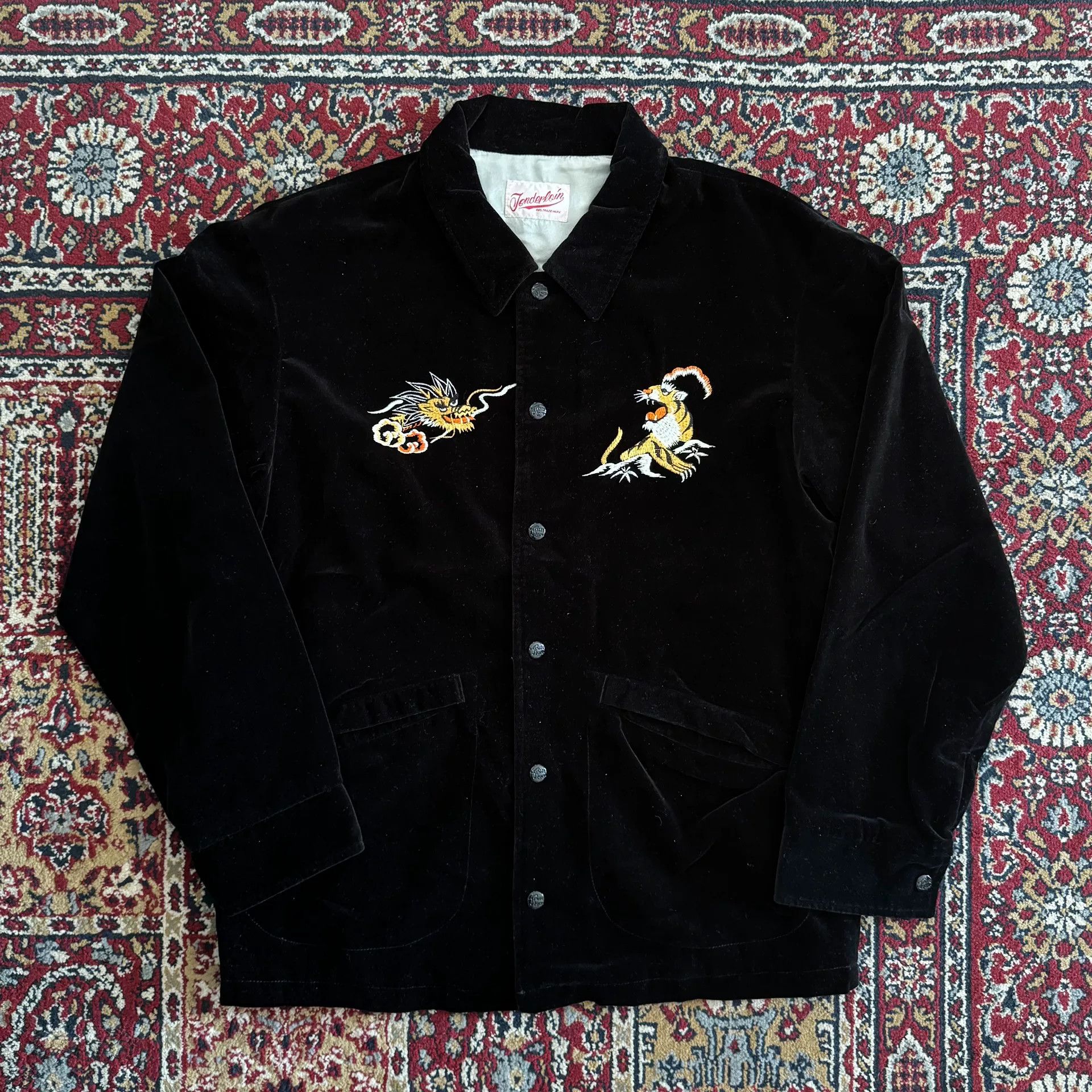 Tenderloin Tenderloin Black Velvet Coach Jacket Size US S / EU 44-46 / 1 - 1 Thumbnail
