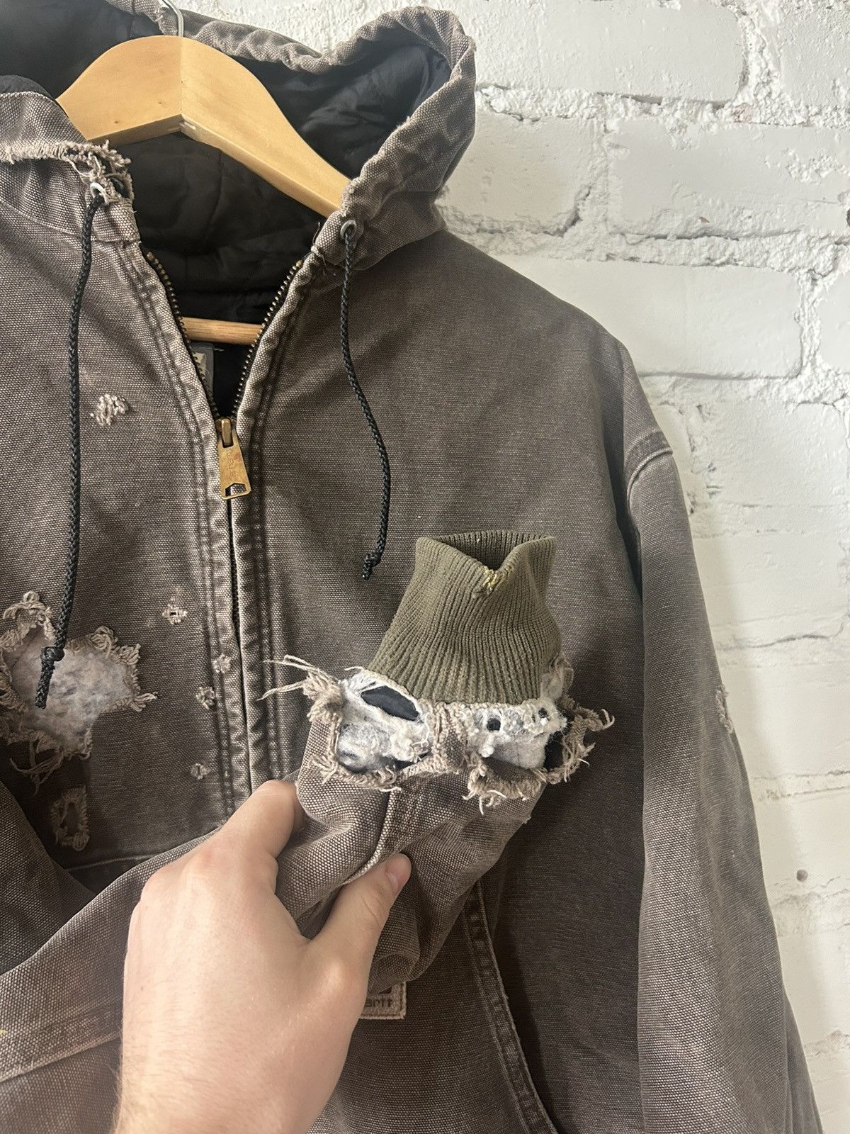 Carhartt Vintage brown/Olive Green Thrashed Carhartt jacket Size US L / EU 52-54 / 3 - 2 Thumbnail