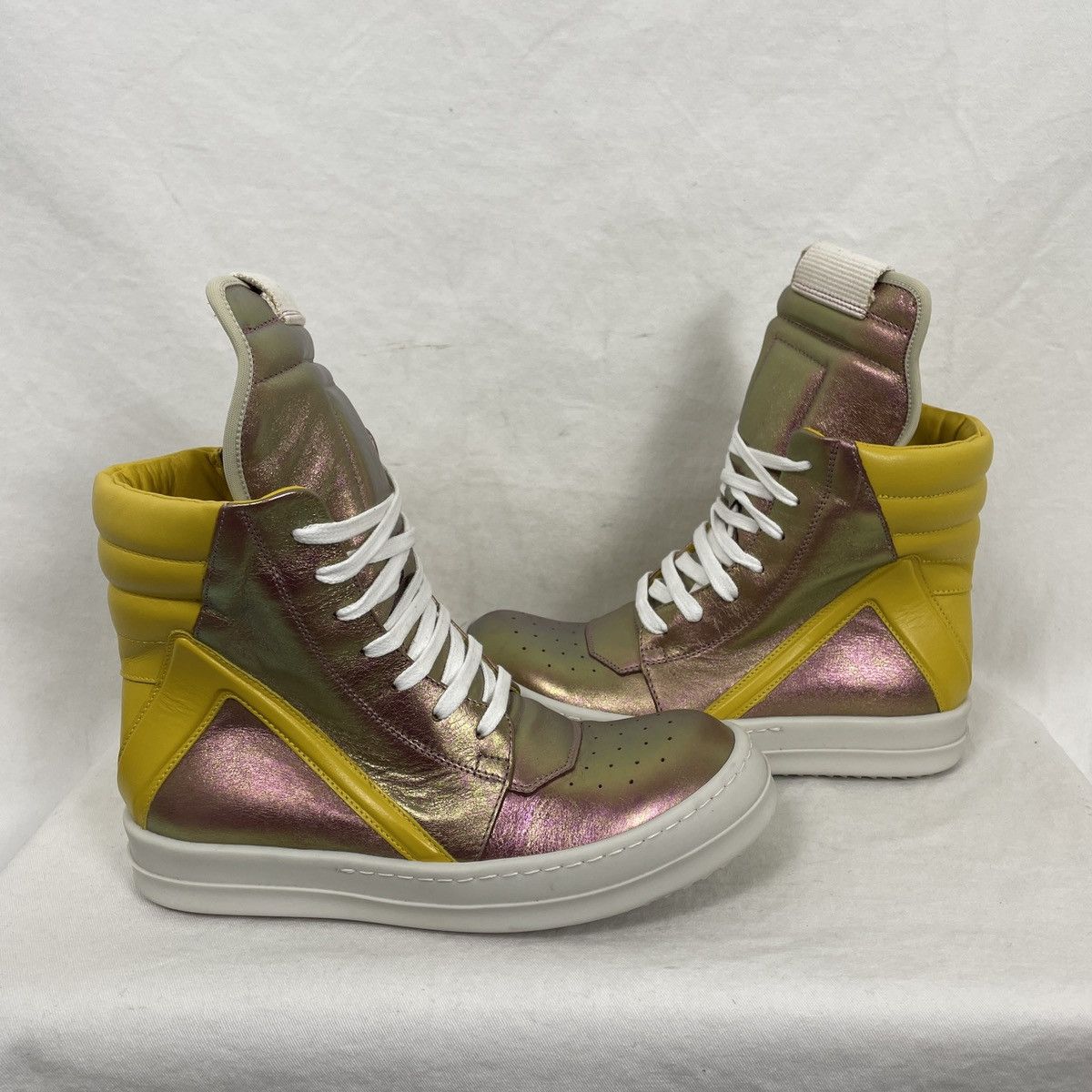 Rick Owens RICK OWENS PINK IRIDESCENT GEOBASKET Size US 6 / IT 36 - 6 Thumbnail