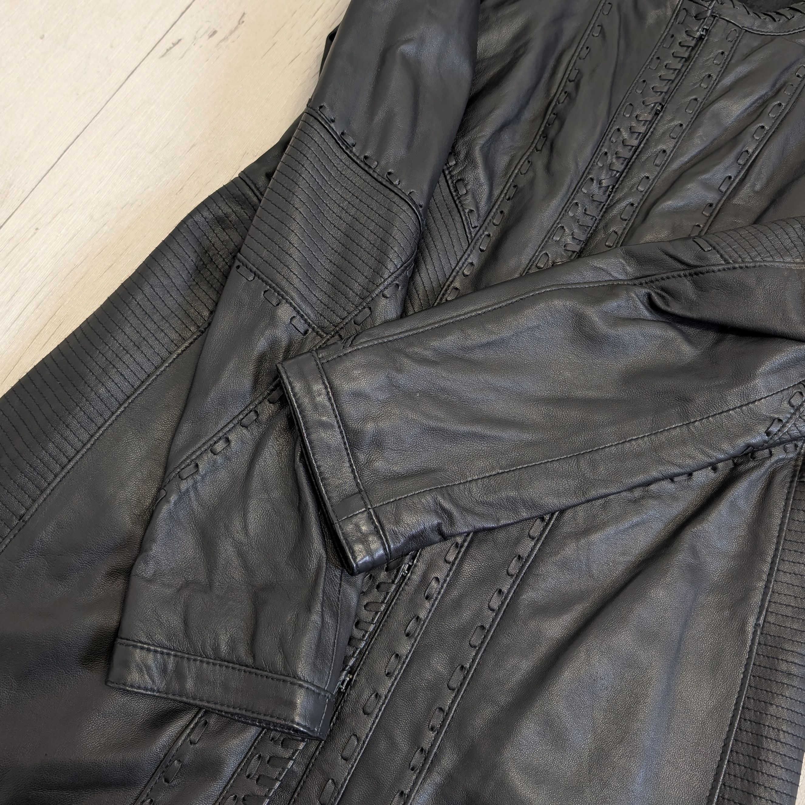 Genuine Leather Marc Cain Black Leather Long Coat Jacket Size N2 Colour 900 Size M / US 6-8 / IT 42-44 - 13 Thumbnail