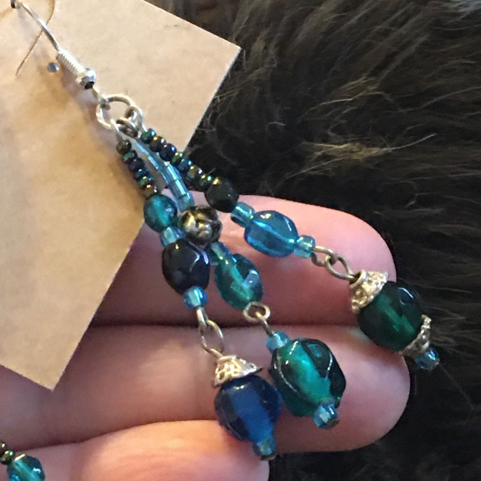 Jewelry Bell capped glass bead dangle earrings Size ONE SIZE - 3 Thumbnail