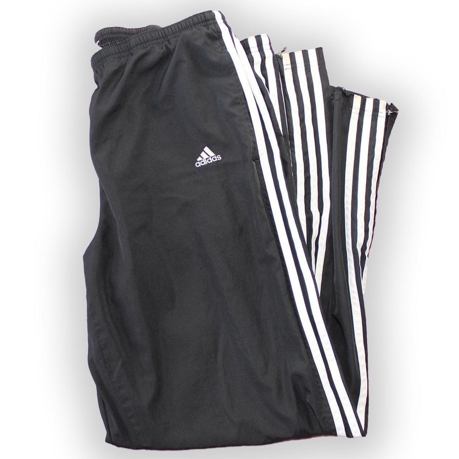 Adidas Y2K 2000's Baggy Black Adidas Striped Trackpants Size US 36 / EU 52 - 3 Thumbnail