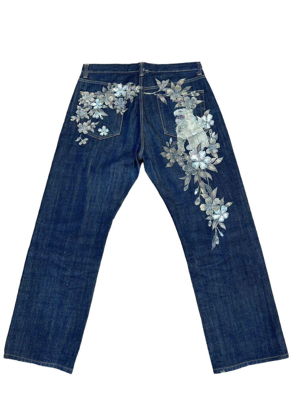 Vintage Vintage Japan Designer Hand Paint Art Denim Jeans Size US 35 - 1 Thumbnail