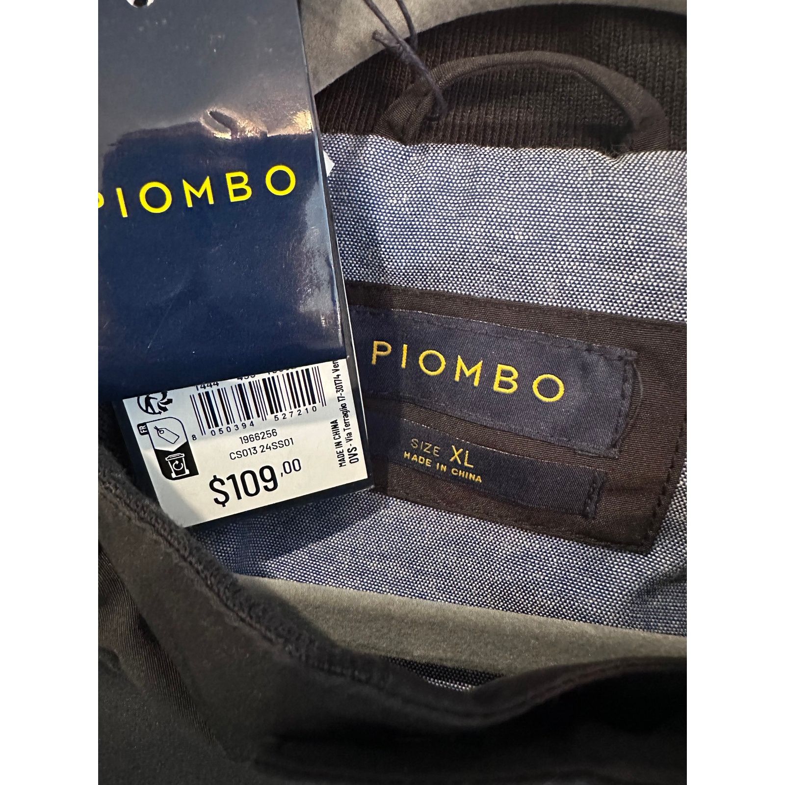 PIOMBO MP Piombo Men's Black Bomber Jacket Black XL Size US XL / EU 56 / 4 - 21 Thumbnail