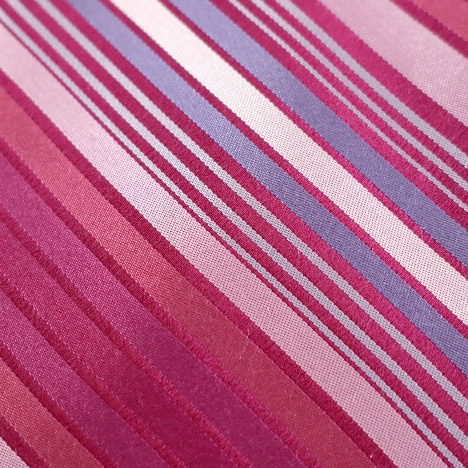 Perry Ellis Perry Ellis Portfolio Pink Magenta Woven Striped Silk Tie Size ONE SIZE - 2 Thumbnail