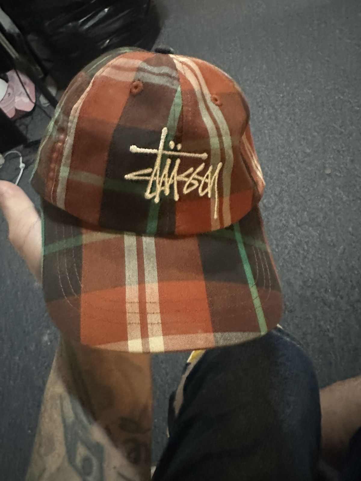 Vintage Stussy Checkered Plaid Cap Wool