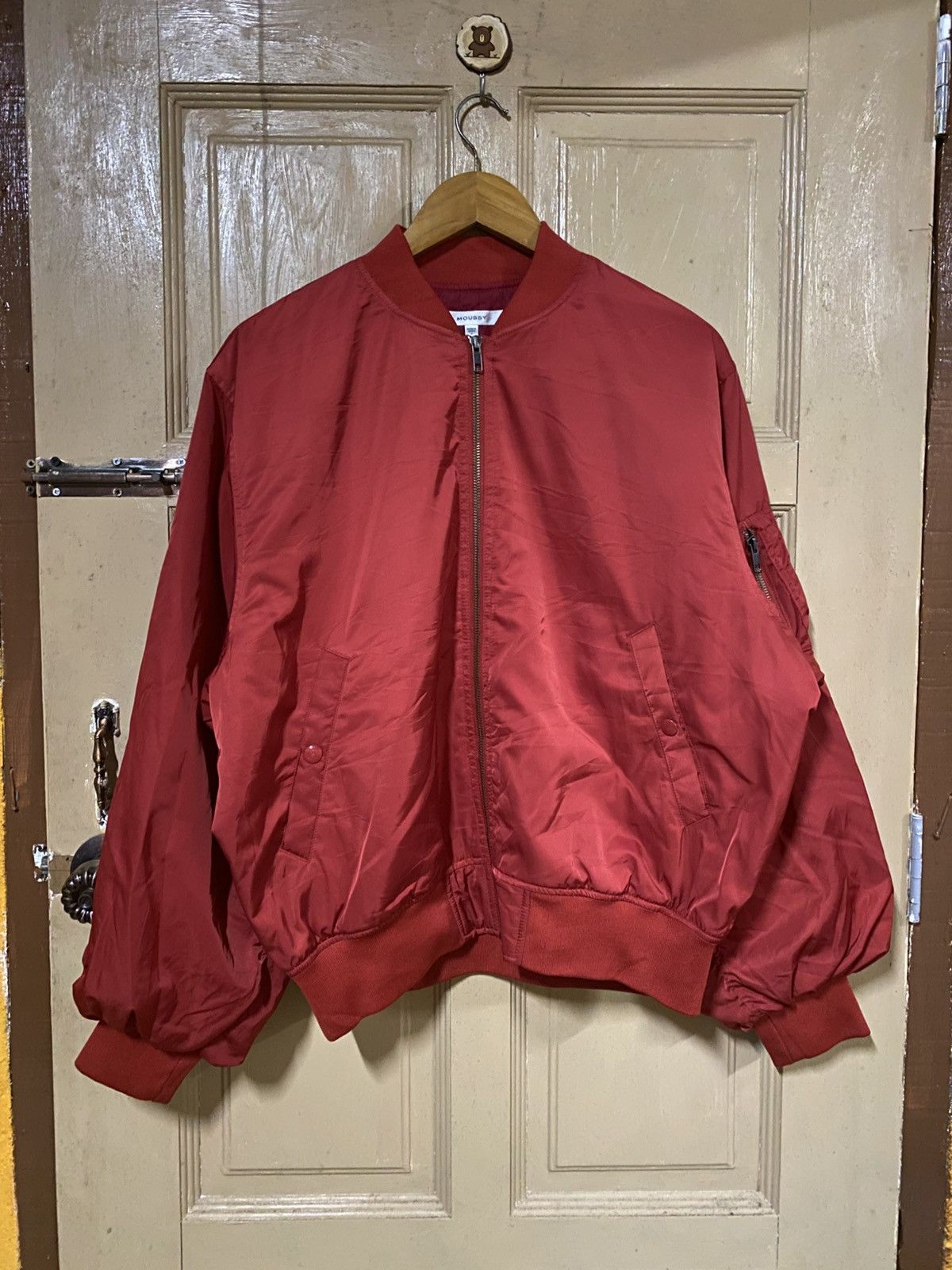 MOUSSY Moussy “Classics” Embroidered Red Bomber Jacket - Size Free Size US L / EU 52-54 / 3 - 2 Thumbnail