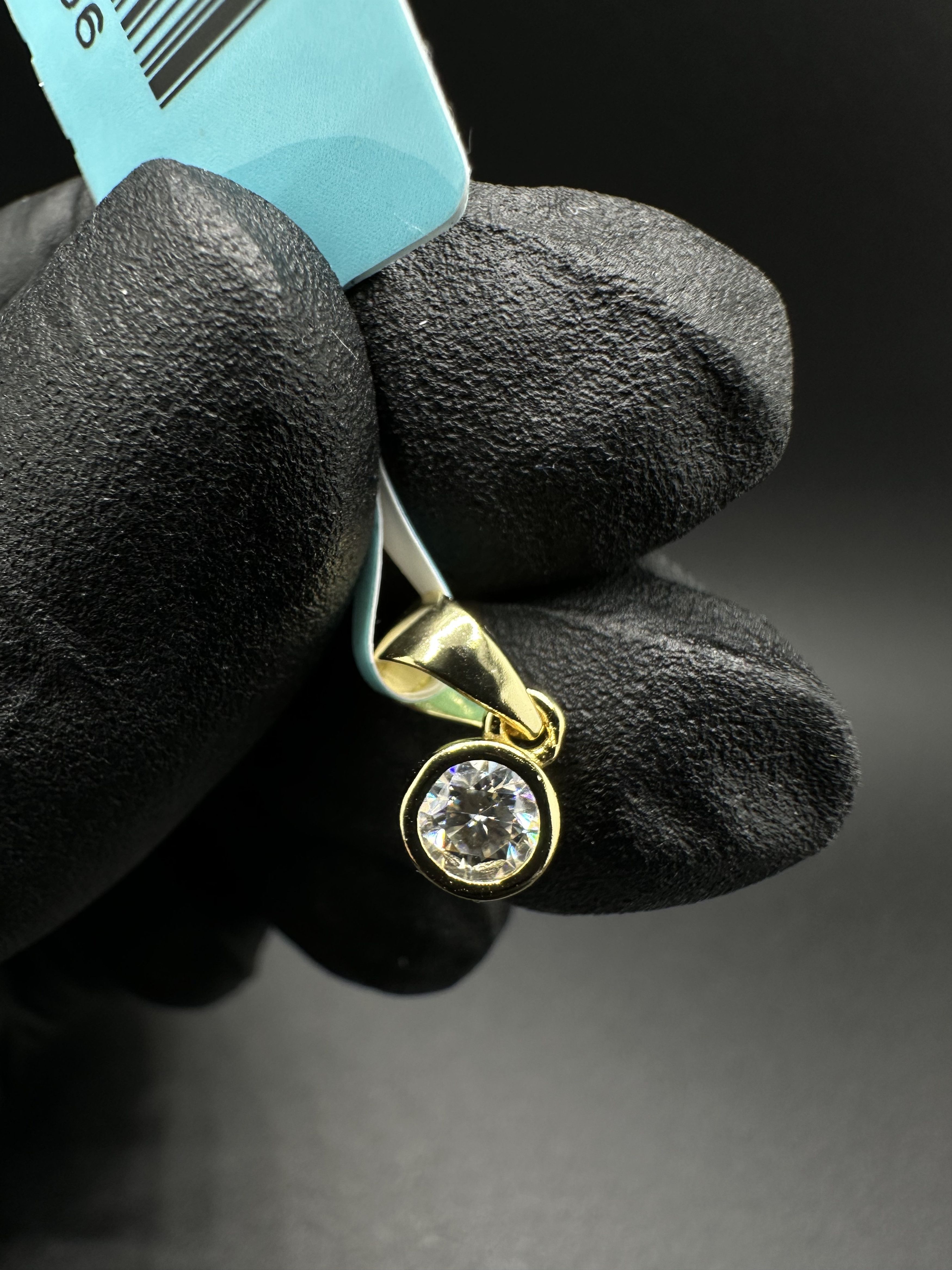 MOISSANITE SOLITAIRE PENDANT 14KT GOLD OVER .925 SILVER