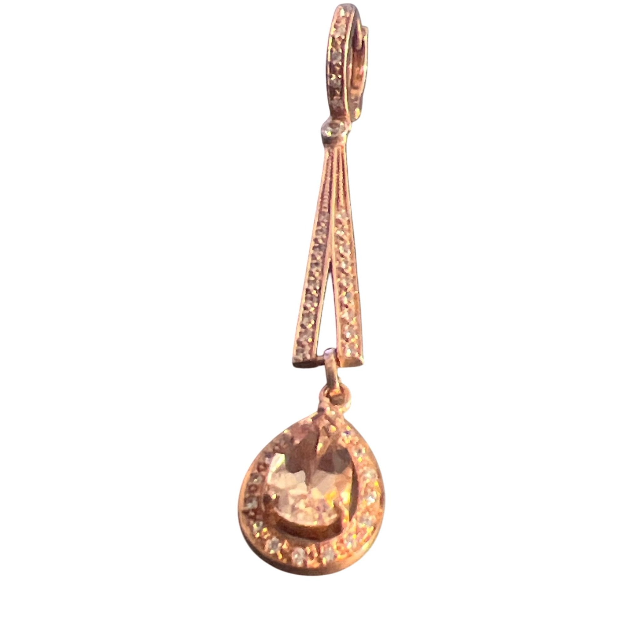 Other ATR Sterling Silver Rose Gold Plated Dangle Earrings Cubic Z Size ONE SIZE - 3 Thumbnail