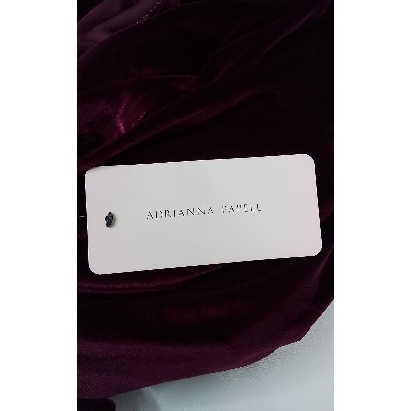 Adrianna Papell Adrianna Papell NWT Dress Women's 2 Burgundy Velvet Cascade Size XS / US 0-2 / IT 36-38 - 10 Thumbnail