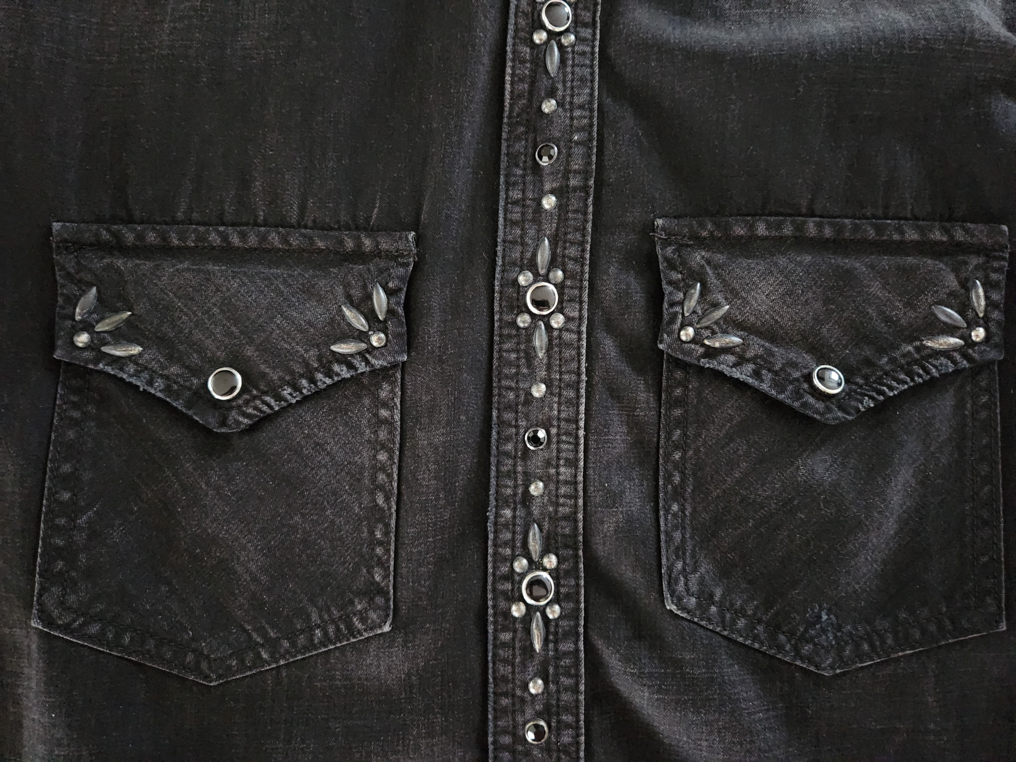 Amiri Amiri Rough Studded Denim Button Down Shirt Size US XL / EU 56 / 4 - 5 Thumbnail