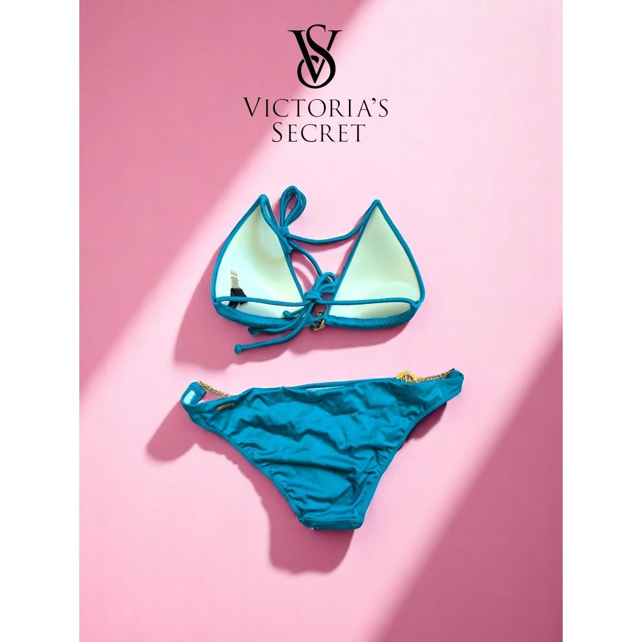 Victoria's Secret NWT Victoria’s Secret Bikini Set XS/S Teal Gold Charm Detail Size S / US 4 / IT 40 - 2 Thumbnail