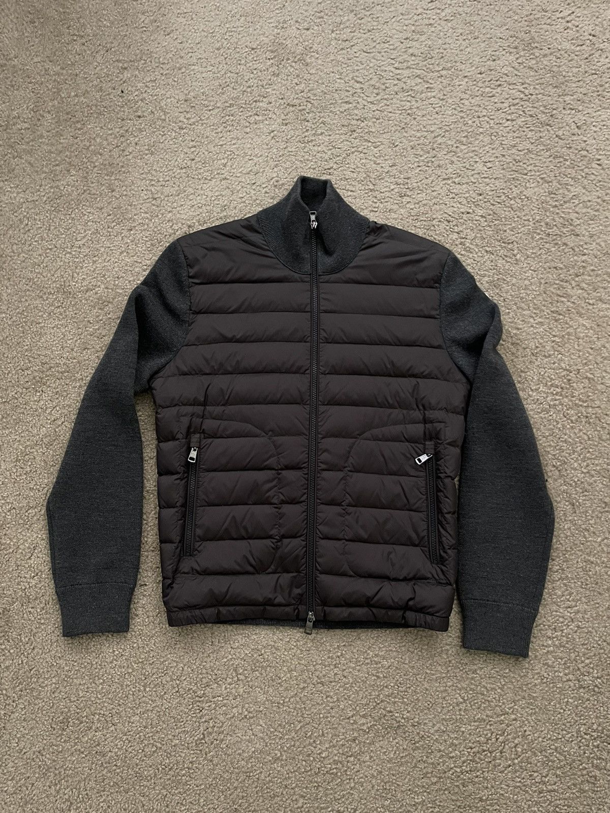 image of Moncler Zip-Up Cardigan in Grey, Men's (Size Medium)