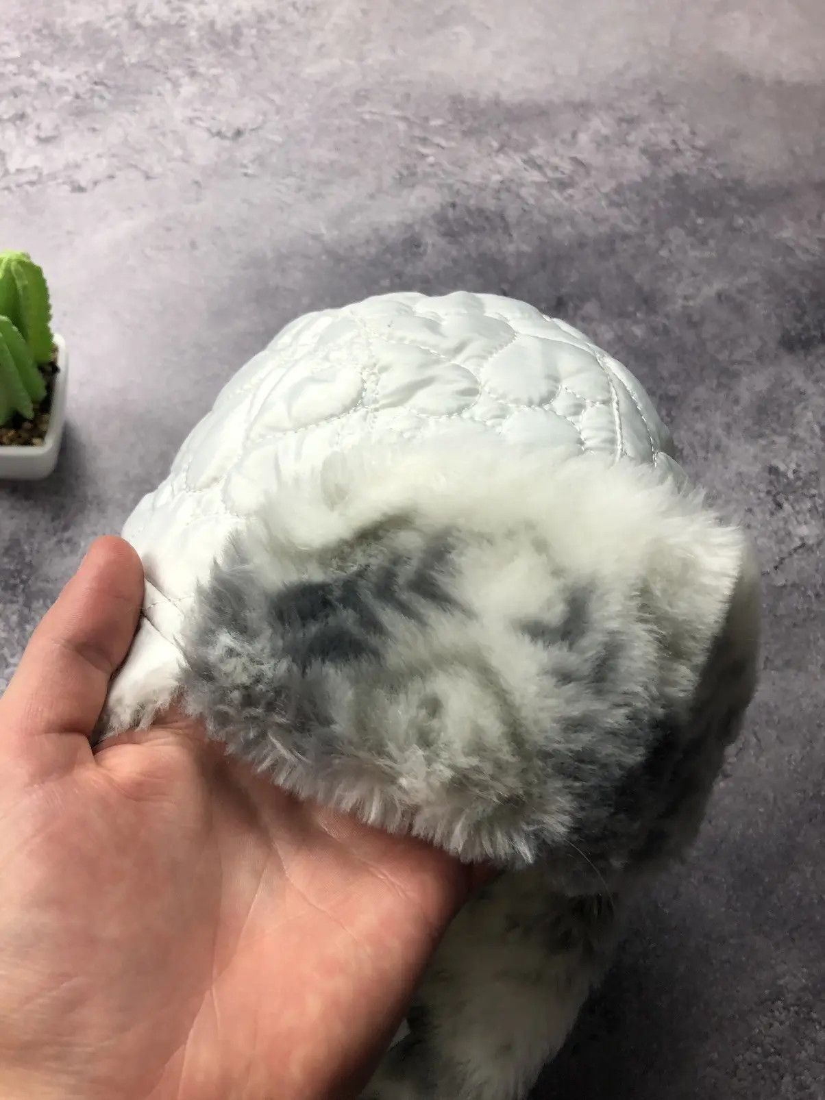 Vintage USHANKA Amazing Faux Fur Y2K Hat (Trapper Hat) Mohair White Size ONE SIZE - 4 Thumbnail