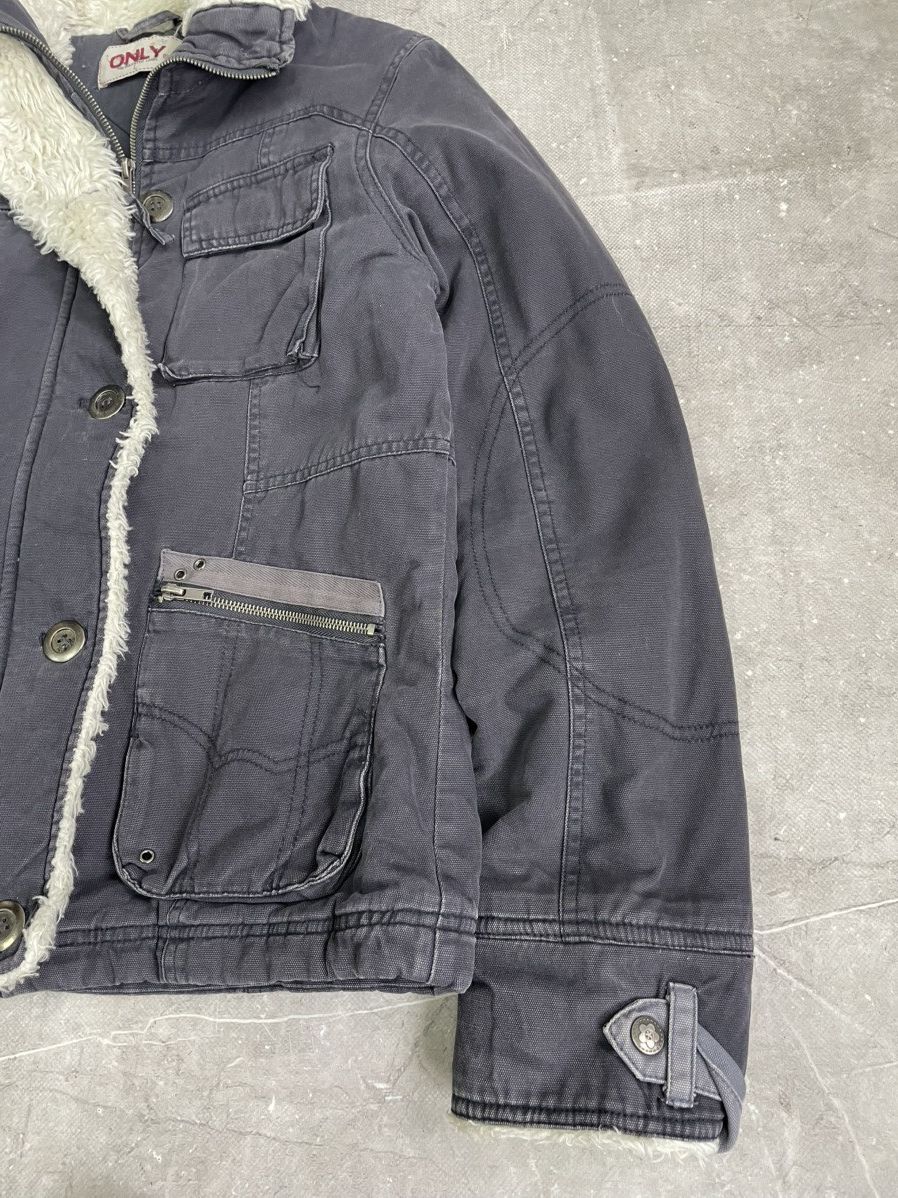 Hysteric Glamour Canvas y2k fur jacket vintage cropped military style Size US M / EU 48-50 / 2 - 5 Thumbnail