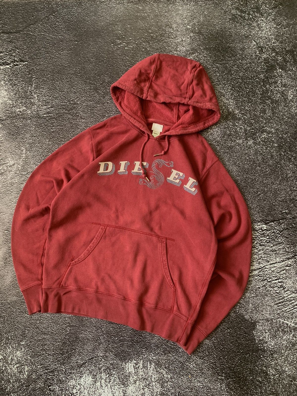 Diesel Vintage Diesel Big Logo Red Hoodie Size US XL / EU 56 / 4 - 2 Thumbnail
