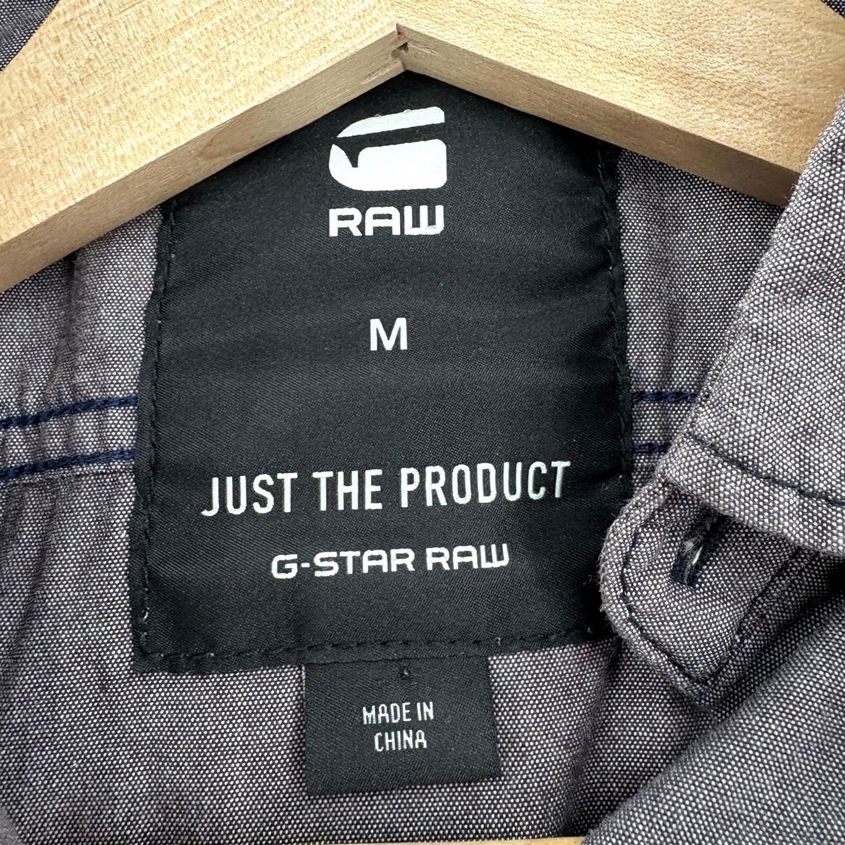 Vintage G-Star RAW Shirt Mens M Gray Solid Button Up Long Sleeve Casual 90s Grunge Cotton Leather Pockets Carded Vintage No Size US M / EU 48-50 / 2 - 4 Thumbnail
