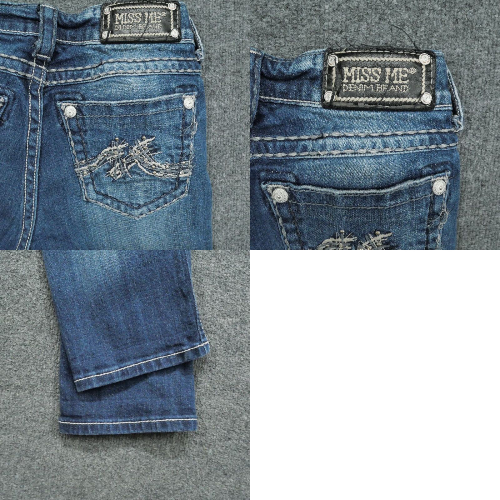 Miss Me Miss Me Jeans Womens 26 28x25 Blue Boyfriend Capri McBling Size 26" / US 2 / IT 38 - 9 Thumbnail